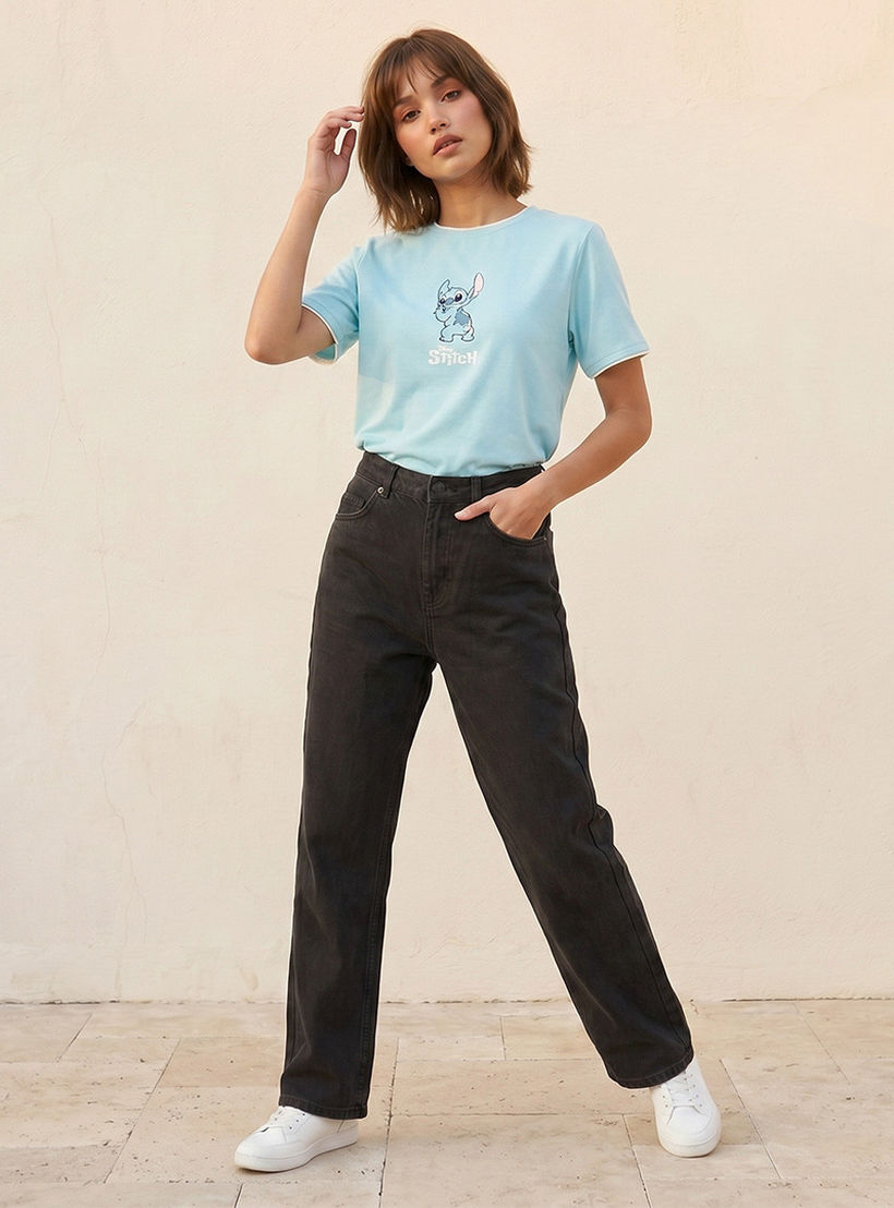 بنطلون جينز قطن بقصة مستقيمة من لي كوبر-women-clothing-bottoms-jeans-image-3