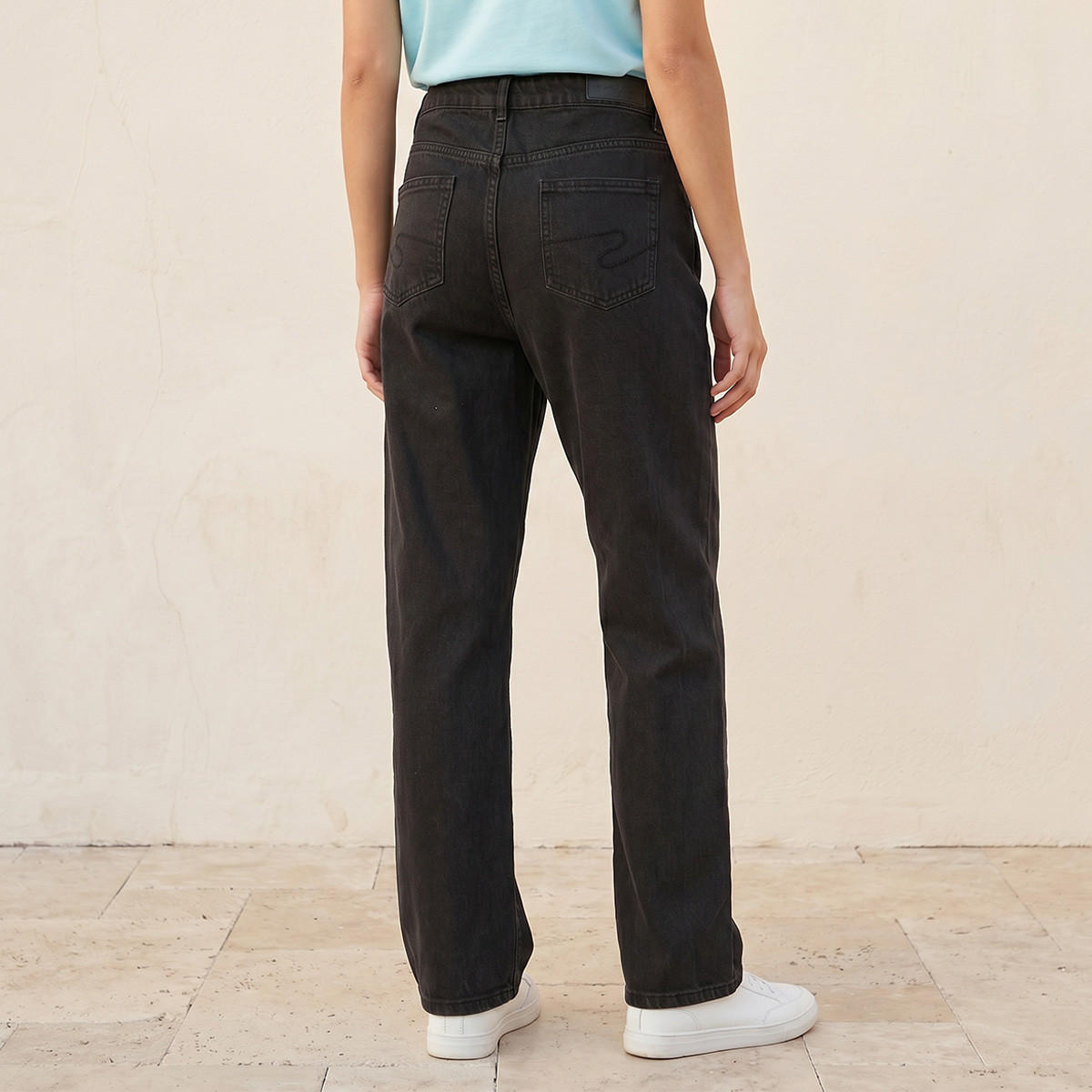بنطلون جينز قطن بقصة مستقيمة من لي كوبر-women-clothing-bottoms-jeans-image-4
