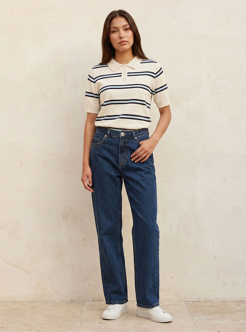 بنطلون جينز قطن بقصة مستقيمة من لي كوبر-women-clothing-bottoms-jeans-image-3