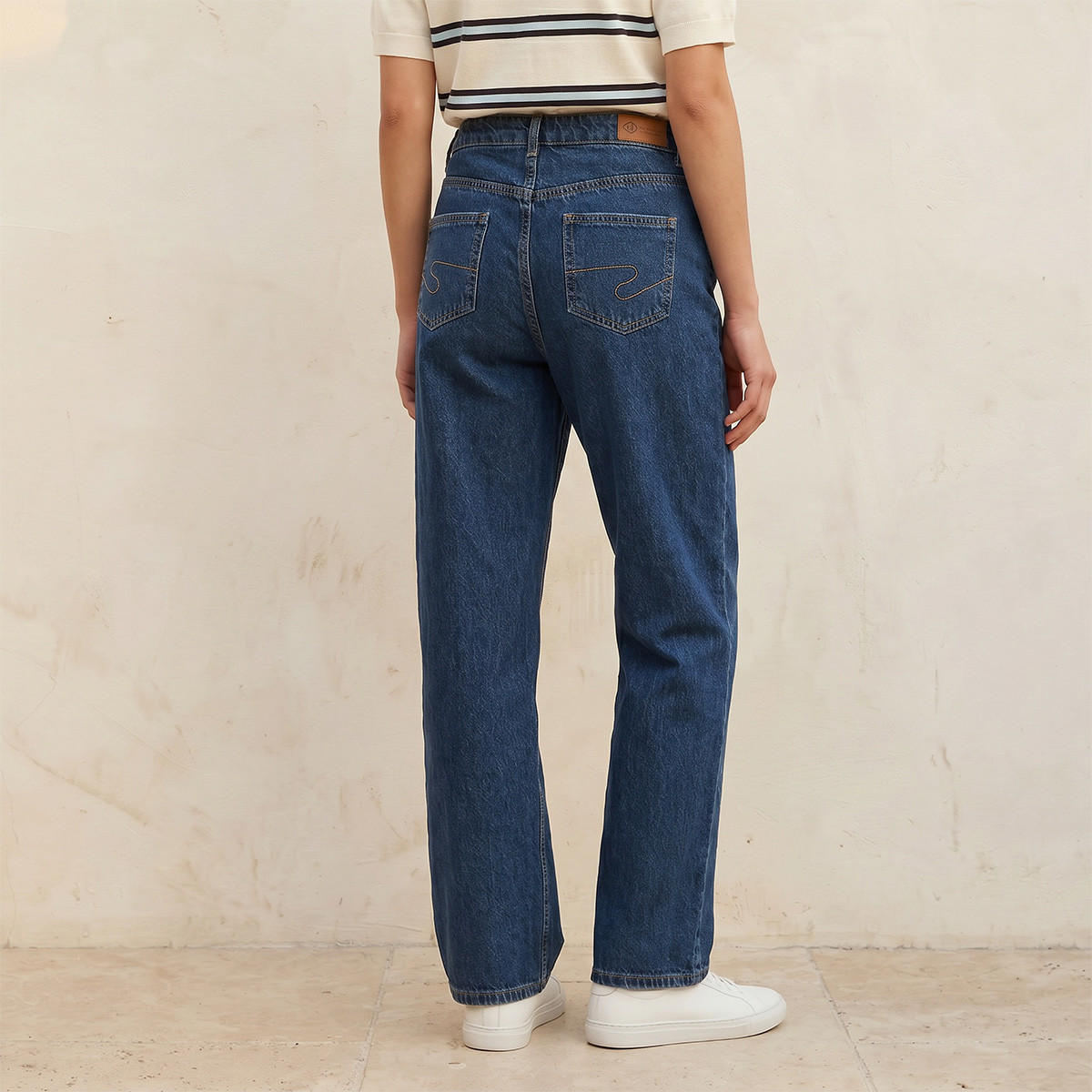 بنطلون جينز قطن بقصة مستقيمة من لي كوبر-women-clothing-bottoms-jeans-image-4