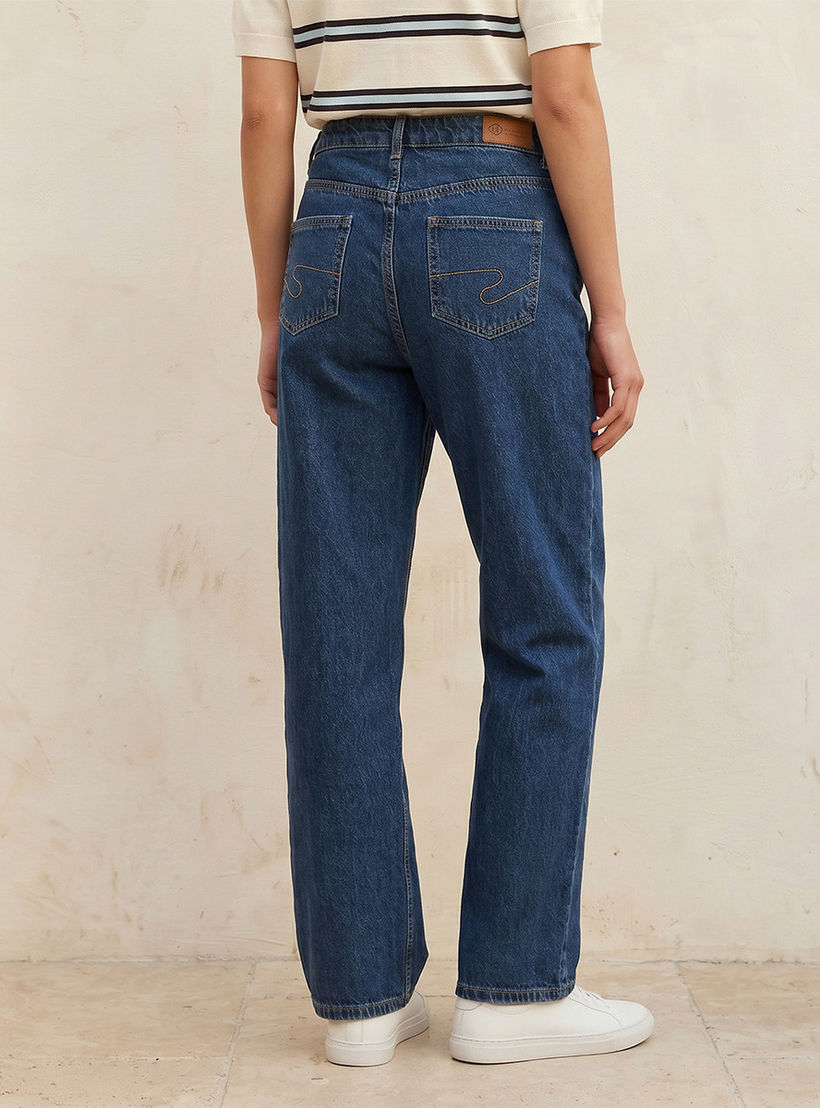 بنطلون جينز قطن بقصة مستقيمة من لي كوبر-women-clothing-bottoms-jeans-image-4