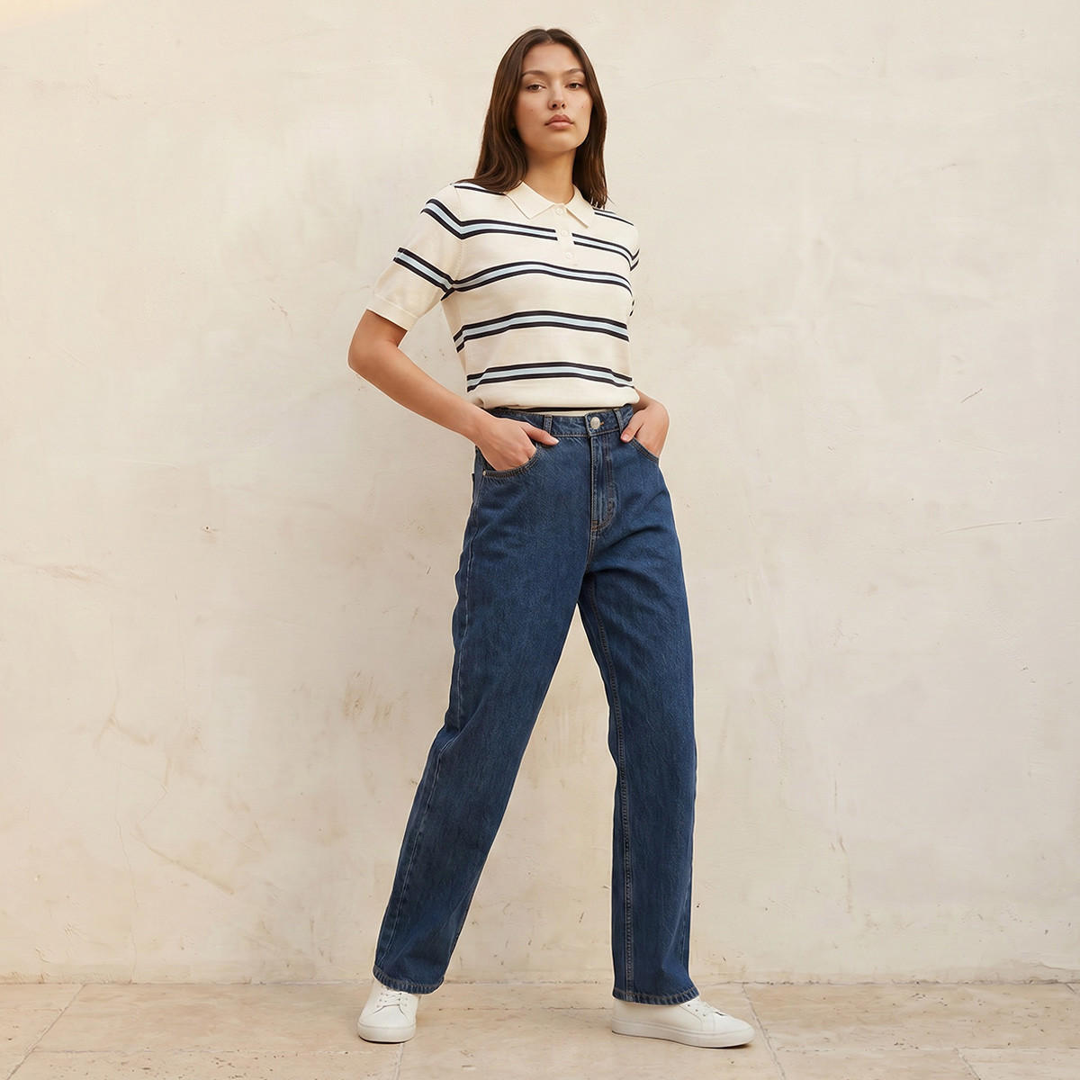 بنطلون جينز قطن بقصة مستقيمة من لي كوبر-women-clothing-bottoms-jeans-image-5