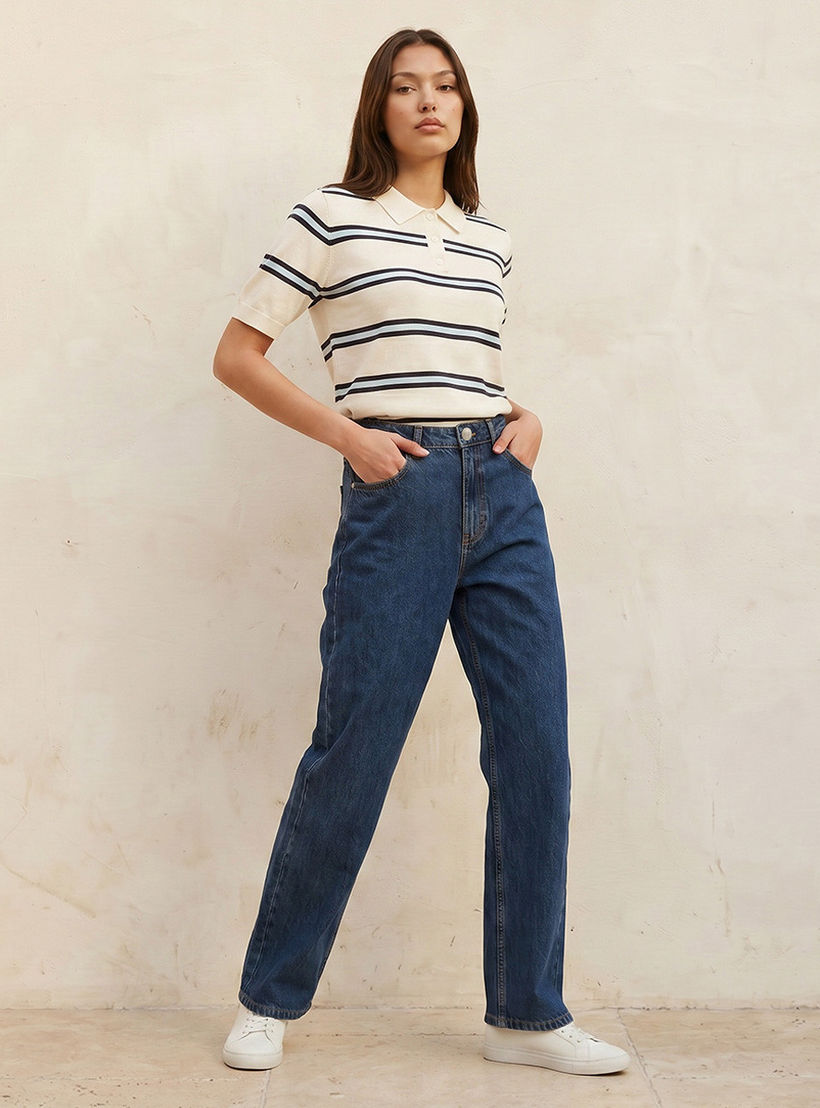 بنطلون جينز قطن بقصة مستقيمة من لي كوبر-women-clothing-bottoms-jeans-image-5