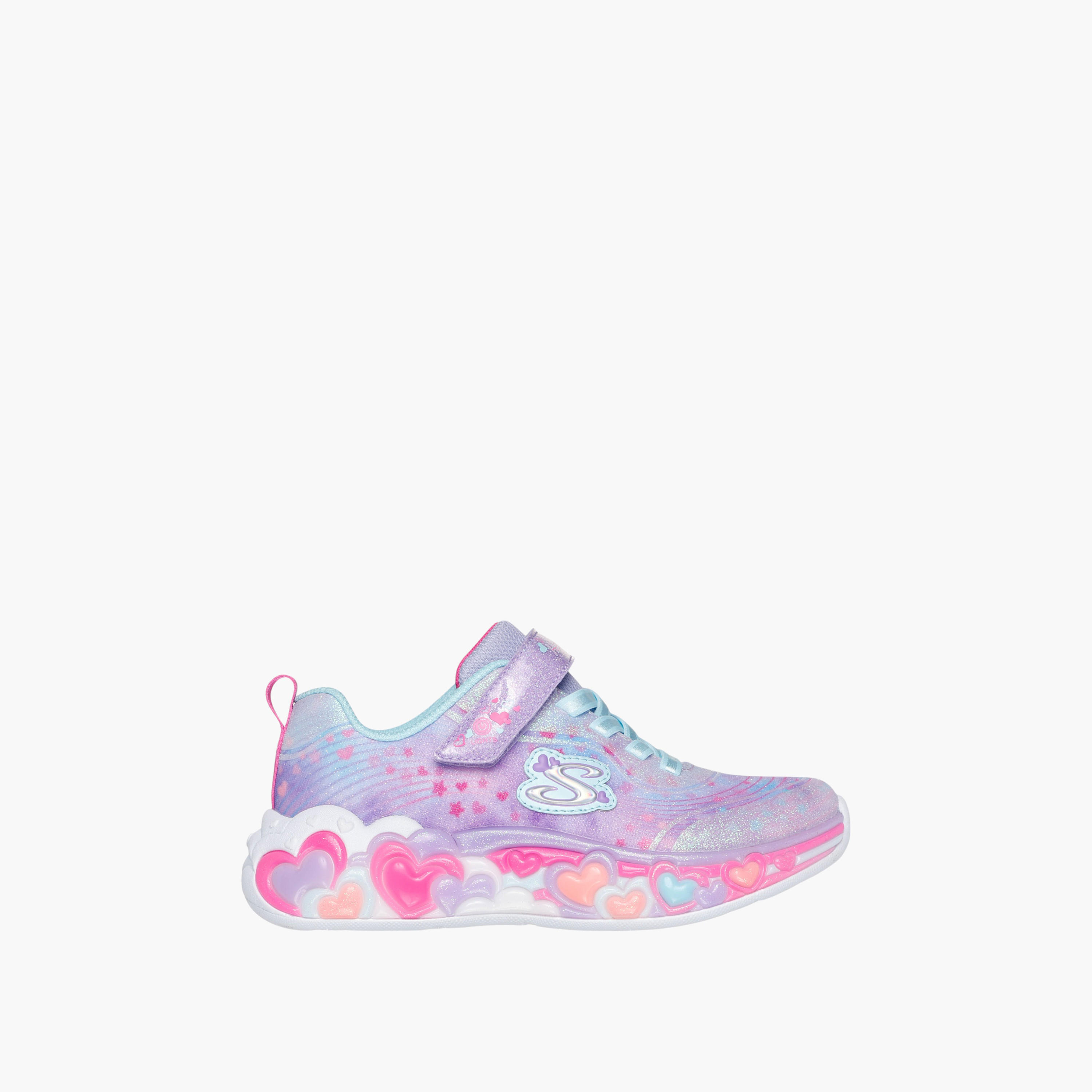 Skechers Girls' ETERNAL HEART LIGHTS Sneakers with Hook and Loop Closure - 302696L-LVMT-girls-shoes-sports-image-3