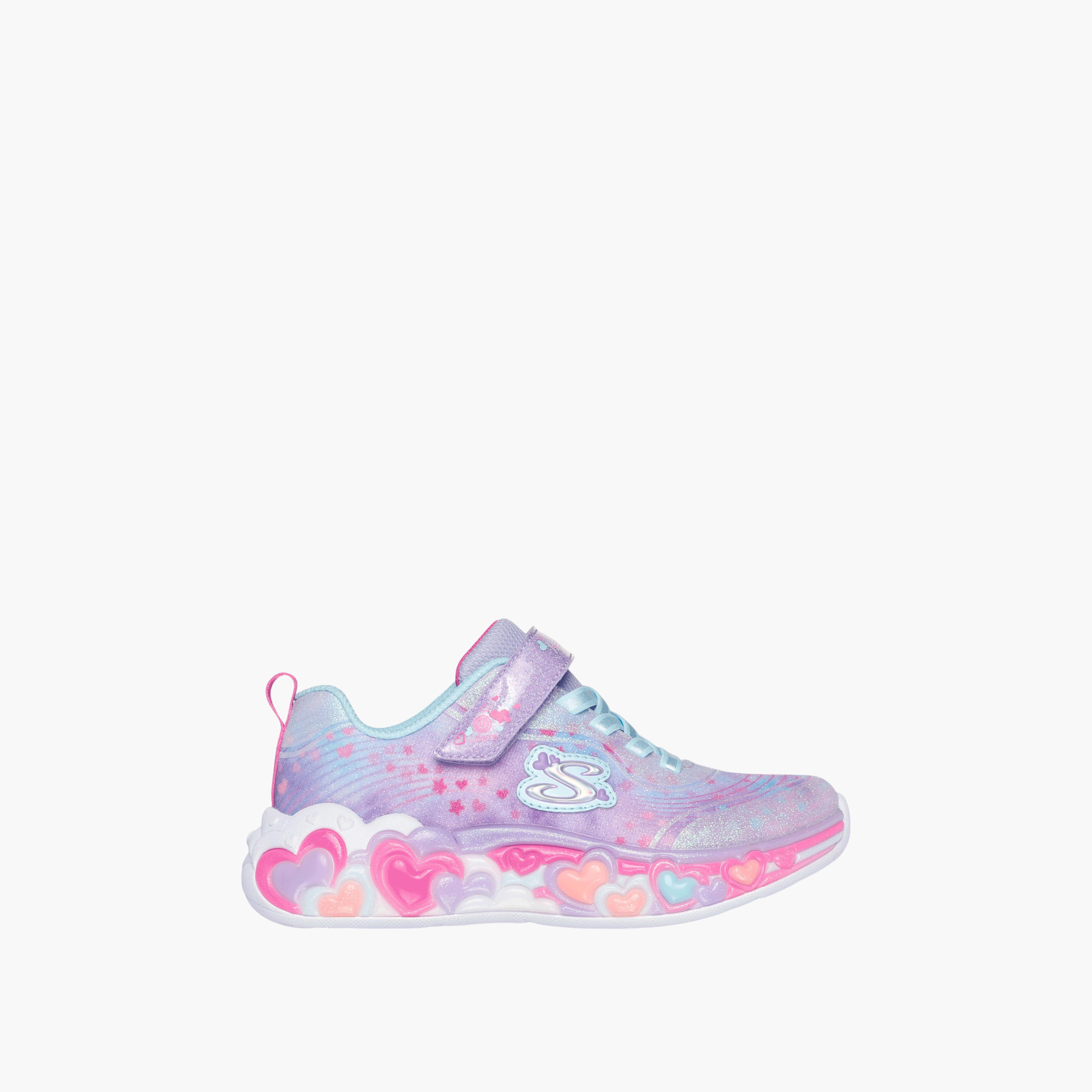 Skechers Girls' ETERNAL HEART LIGHTS Sneakers with Hook and Loop Closure - 302696L-LVMT-girls-shoes-sports-image-6