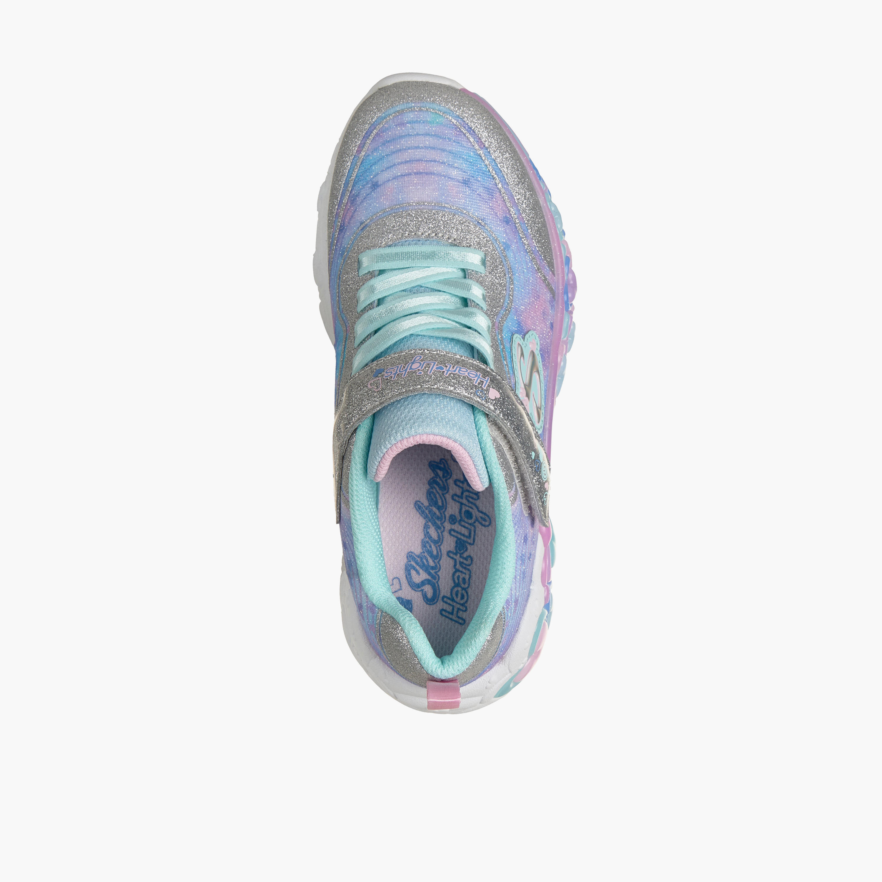Skechers Girls ETERNAL HEART LIGHTS Hook & Loop Light-Up Ankle Sneakers-girls-shoes-sports-image-2