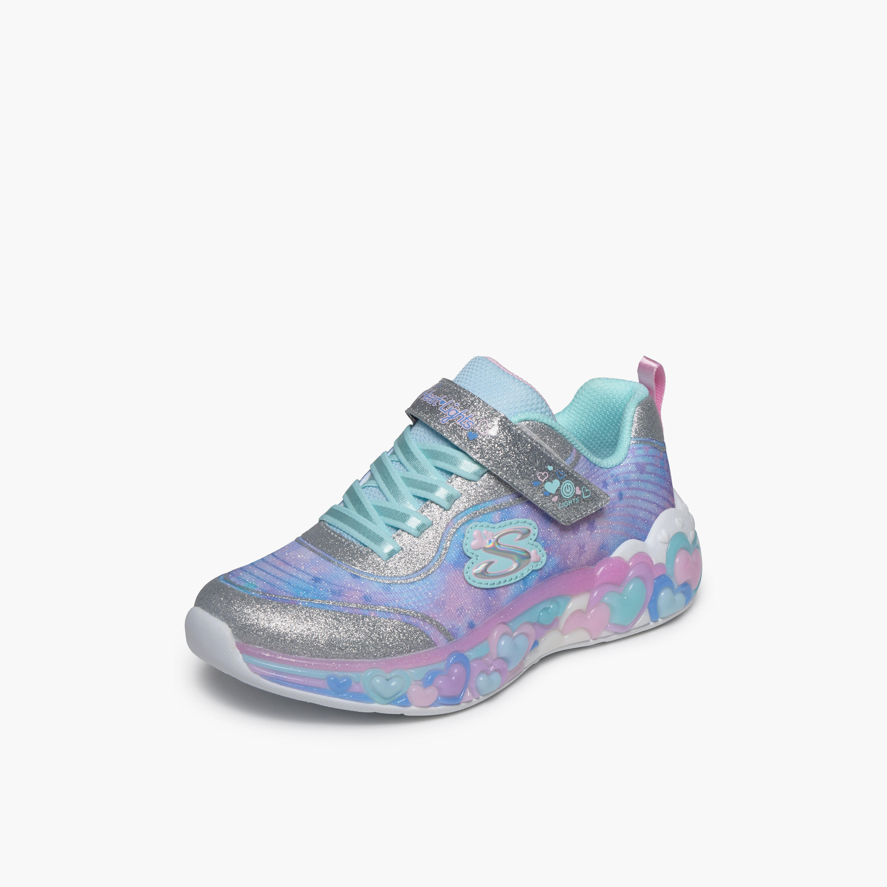 Skechers Girls ETERNAL HEART LIGHTS Hook & Loop Light-Up Ankle Sneakers-girls-shoes-sports-image-4