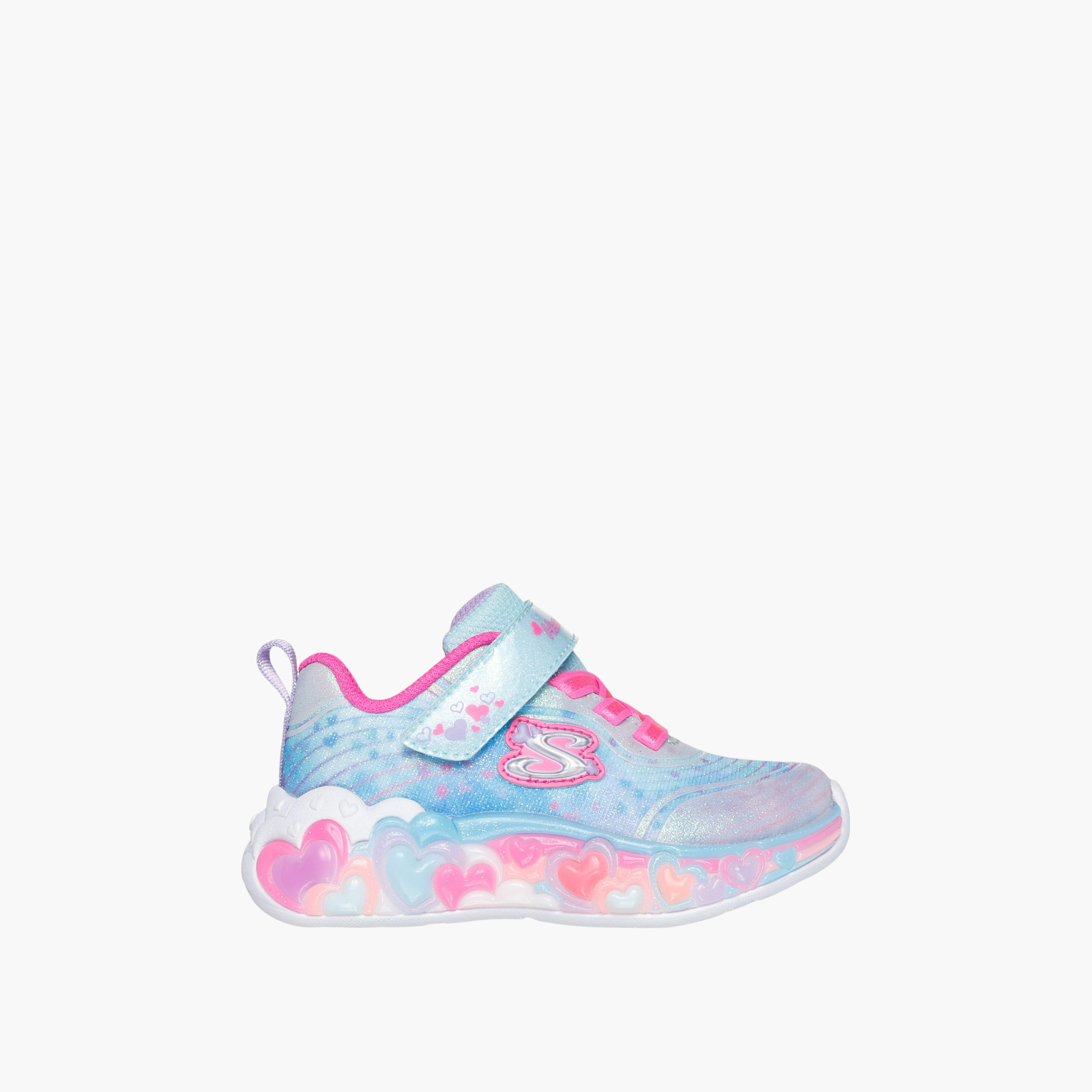 Skechers Girls' ETERNAL HEART LIGHTS Sneakers with Hook and Loop Closure - 302696N-LBMT-baby-girls-shoes-closedshoes-image-2