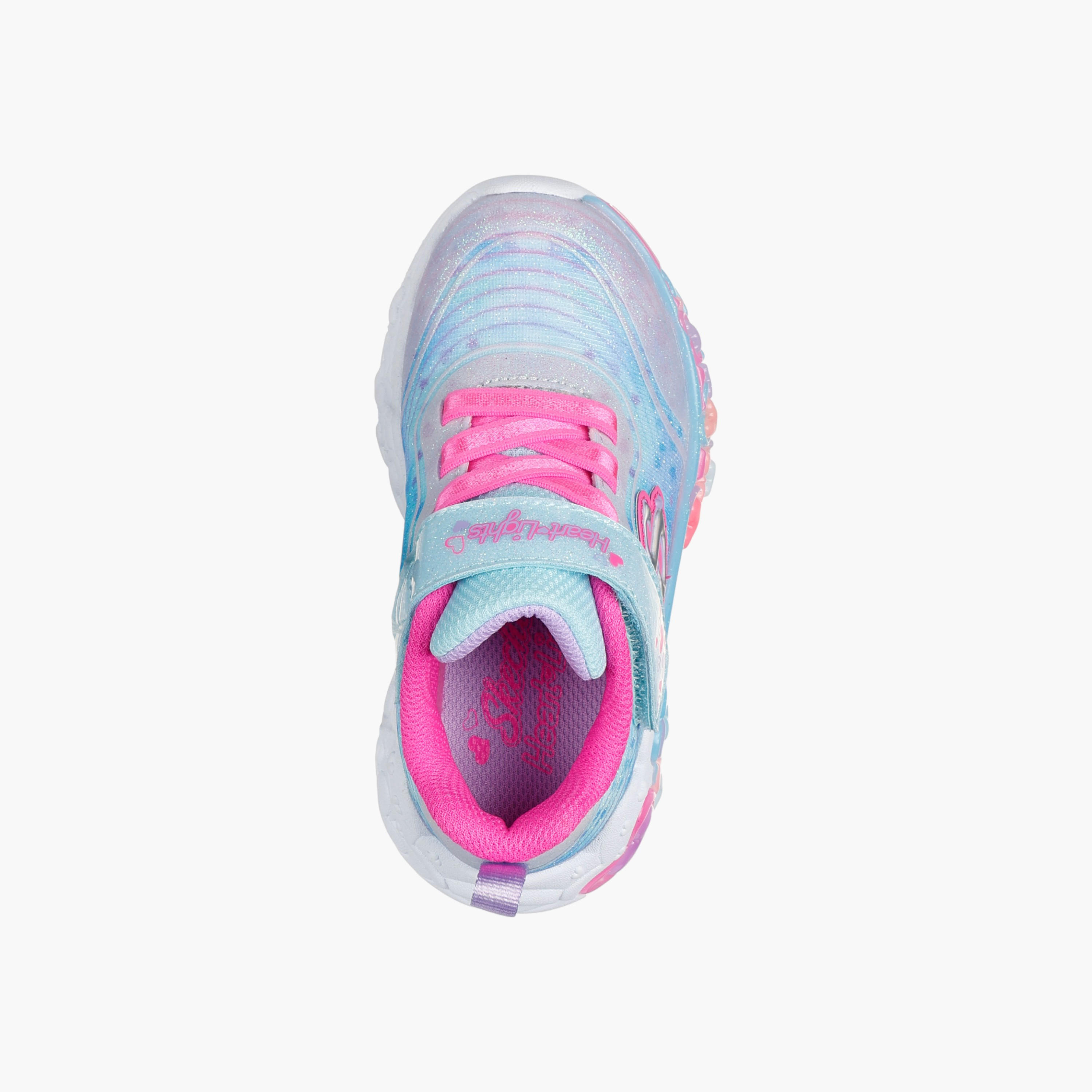 Skechers Girls' ETERNAL HEART LIGHTS Sneakers with Hook and Loop Closure - 302696N-LBMT-baby-girls-shoes-closedshoes-image-3