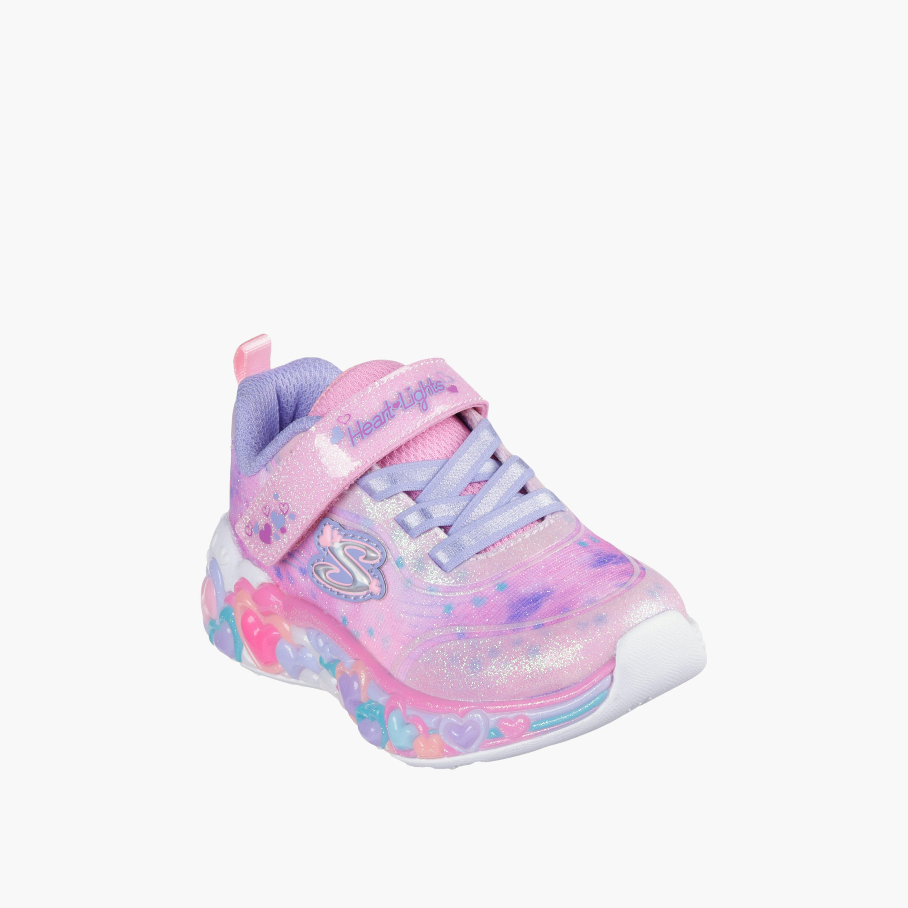 Skechers Girls ETERNAL HEART LIGHTS Hook & Loop Light-Up Ankle Sneakers-baby-girls-shoes-closedshoes-image-1
