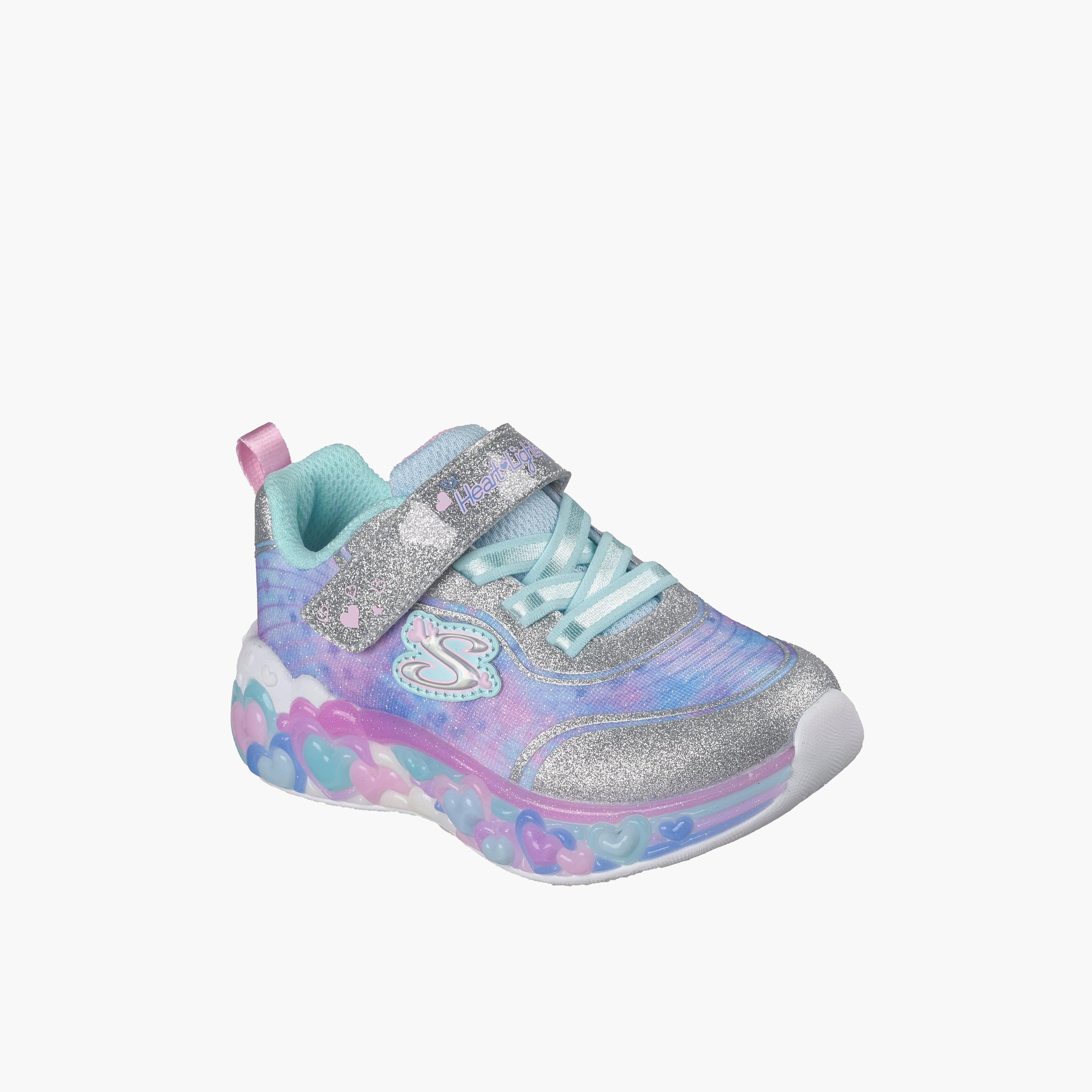 Skechers Girls ETERNAL HEART LIGHTS Hook & Loop Light-Up Ankle Sneakers-baby-girls-shoes-closedshoes-image-1