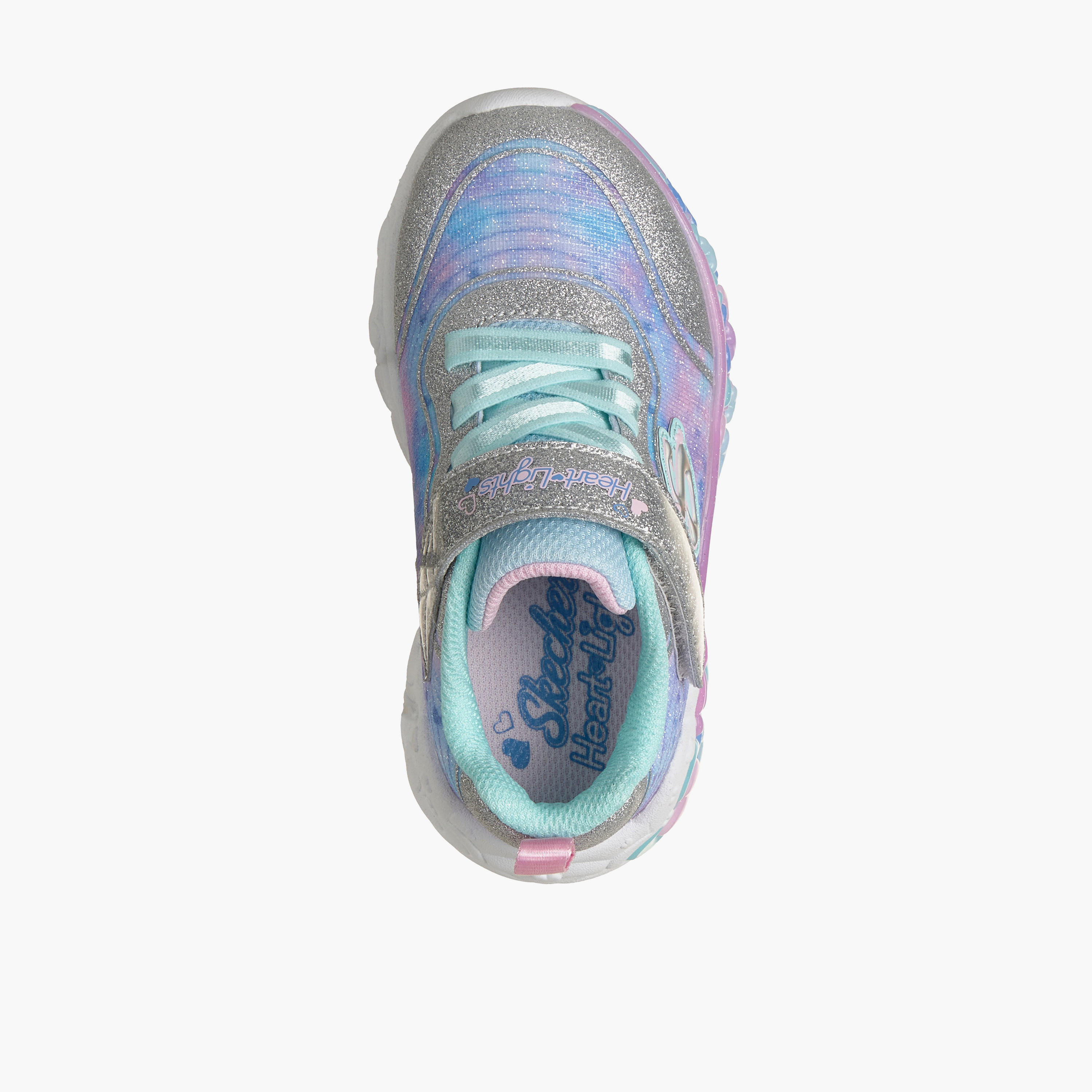 Skechers Girls ETERNAL HEART LIGHTS Hook & Loop Light-Up Ankle Sneakers-baby-girls-shoes-closedshoes-image-2