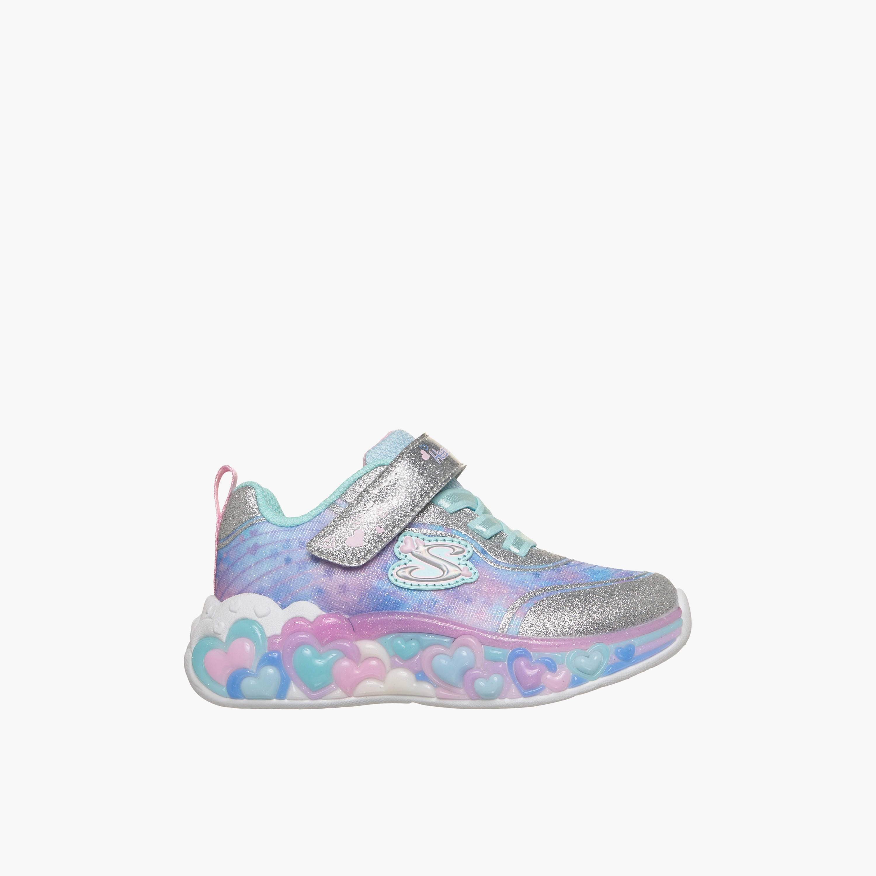 Skechers Girls ETERNAL HEART LIGHTS Hook & Loop Light-Up Ankle Sneakers-baby-girls-shoes-closedshoes-image-3