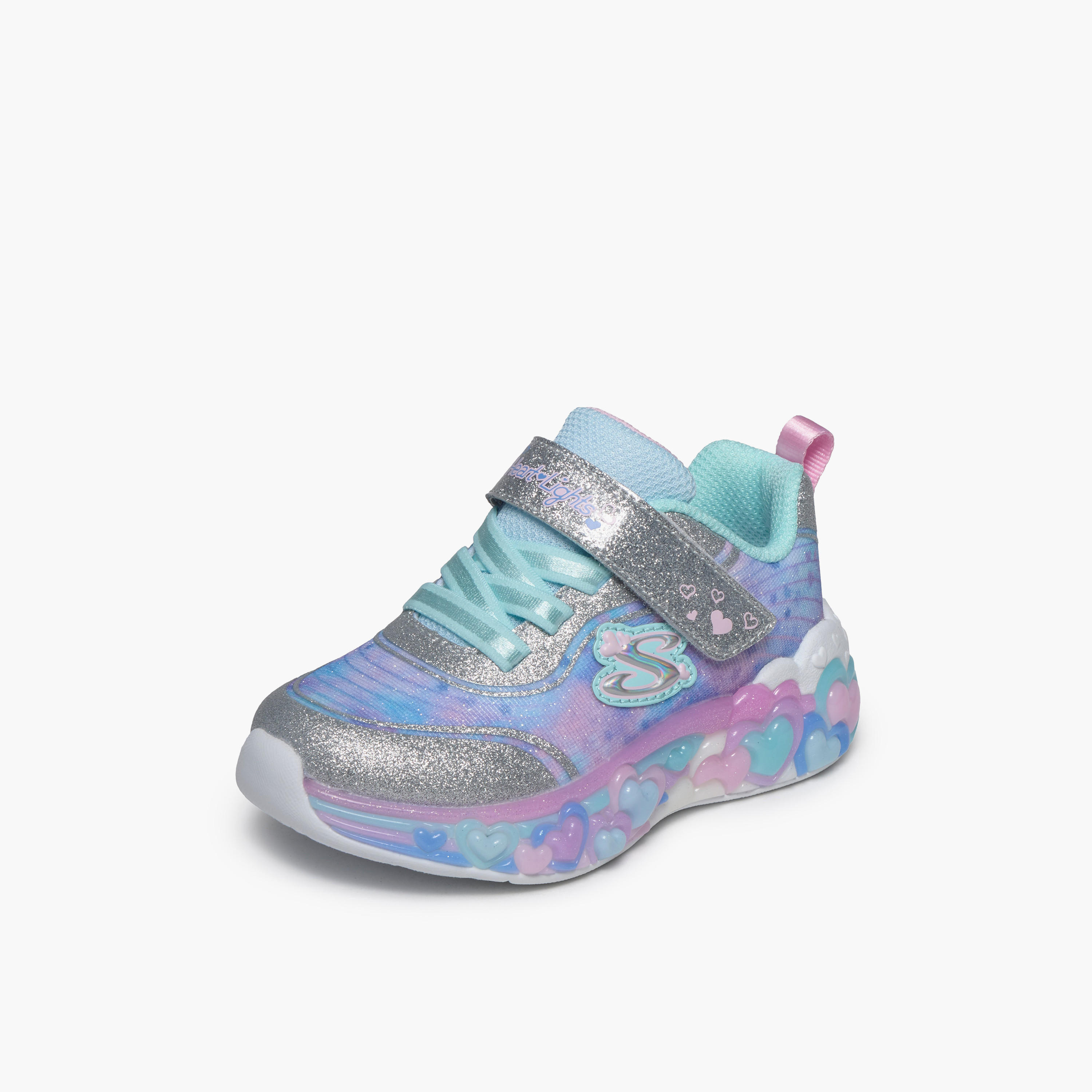 Skechers Girls ETERNAL HEART LIGHTS Hook & Loop Light-Up Ankle Sneakers-baby-girls-shoes-closedshoes-image-4