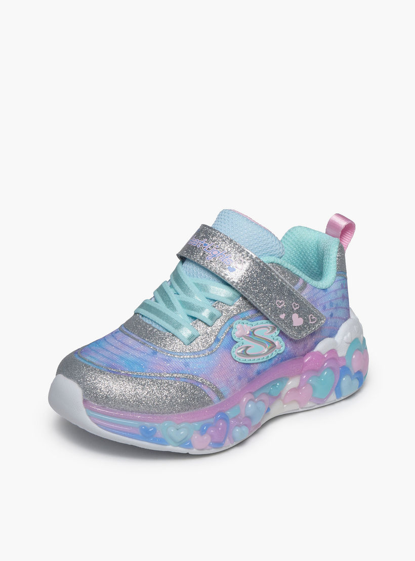 Skechers Girls ETERNAL HEART LIGHTS Hook & Loop Light-Up Ankle Sneakers-baby-girls-shoes-closedshoes-image-4