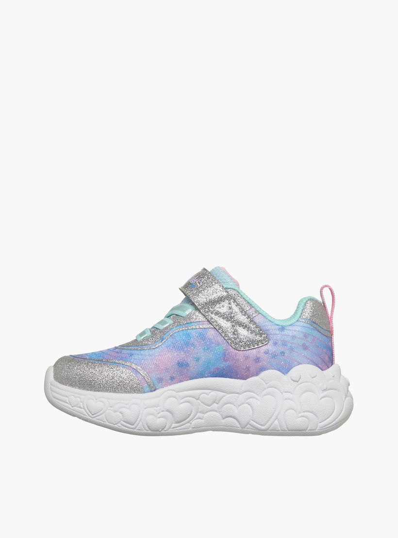 Skechers Girls ETERNAL HEART LIGHTS Hook & Loop Light-Up Ankle Sneakers-baby-girls-shoes-closedshoes-image-5