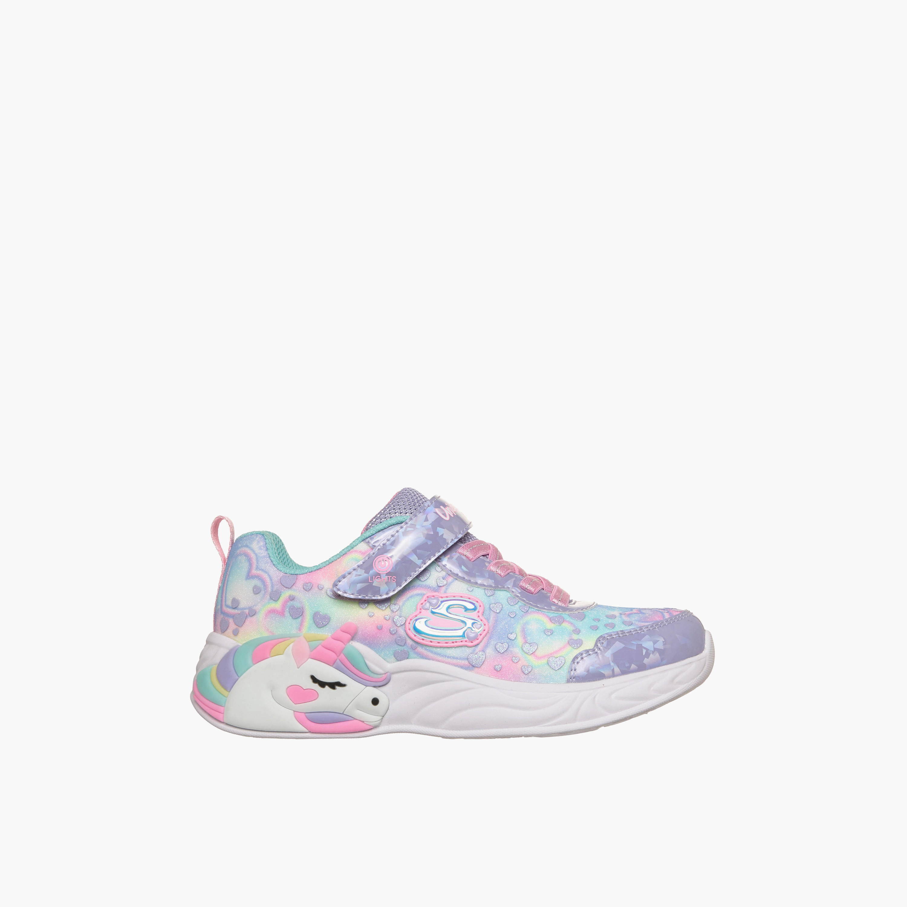 Skechers Girls UNICORN DREAMS Hook & Loop Sneakers-girls-shoes-sports-image-4