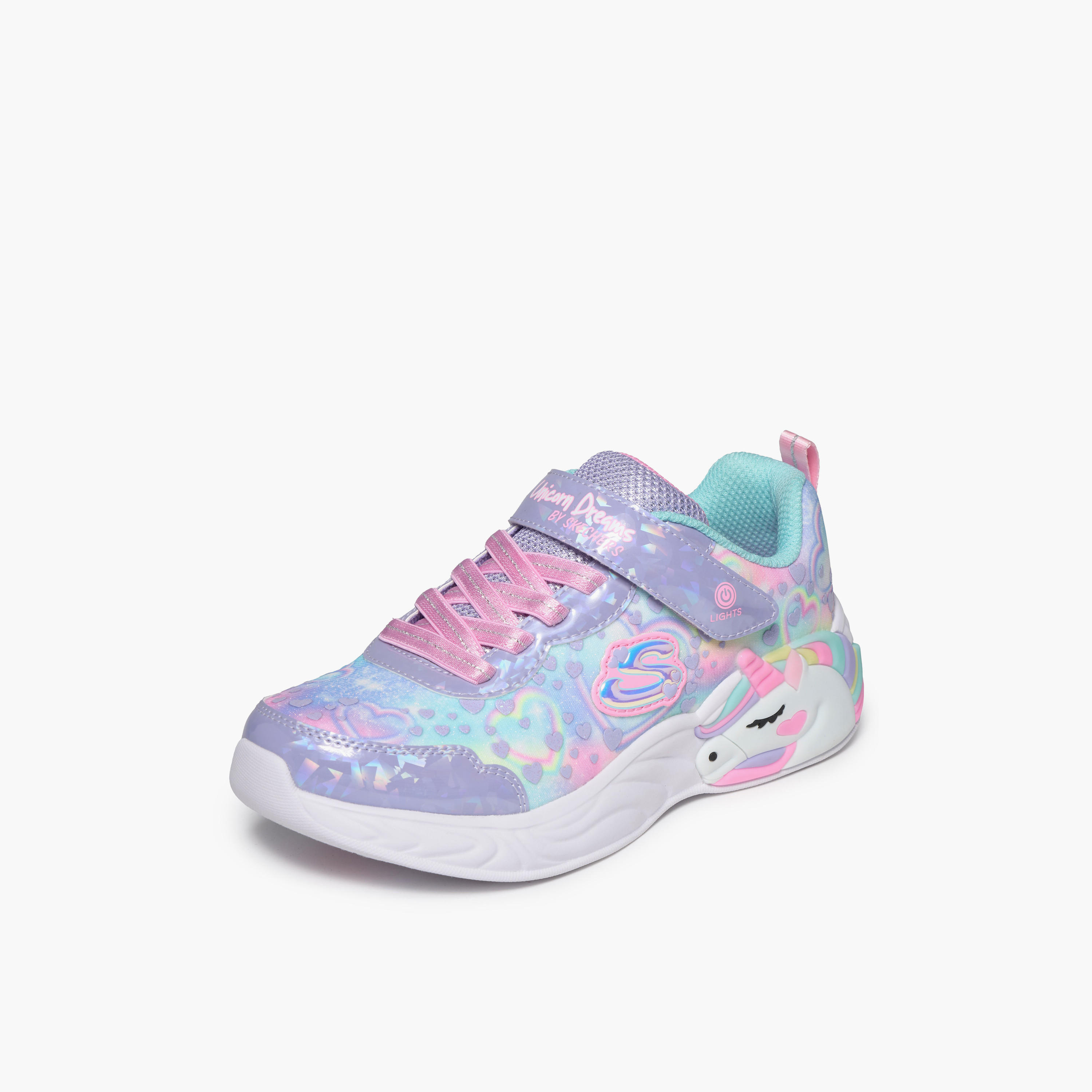 Skechers Girls UNICORN DREAMS Hook & Loop Sneakers-girls-shoes-sports-image-5