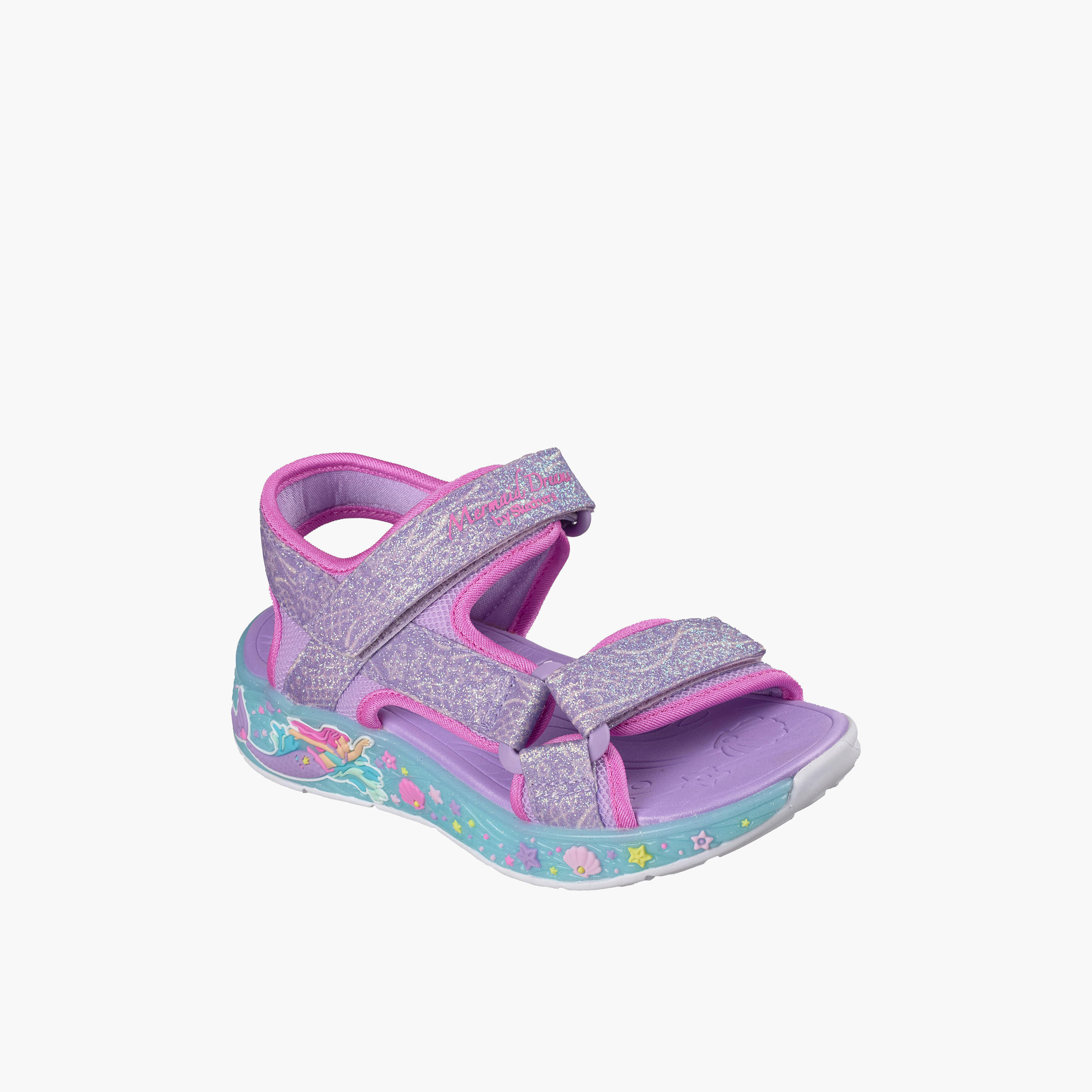 Skechers Girls MERMAID DREAMS Hook & Loop Flat Sandals-sports-girls-shoes-image-1