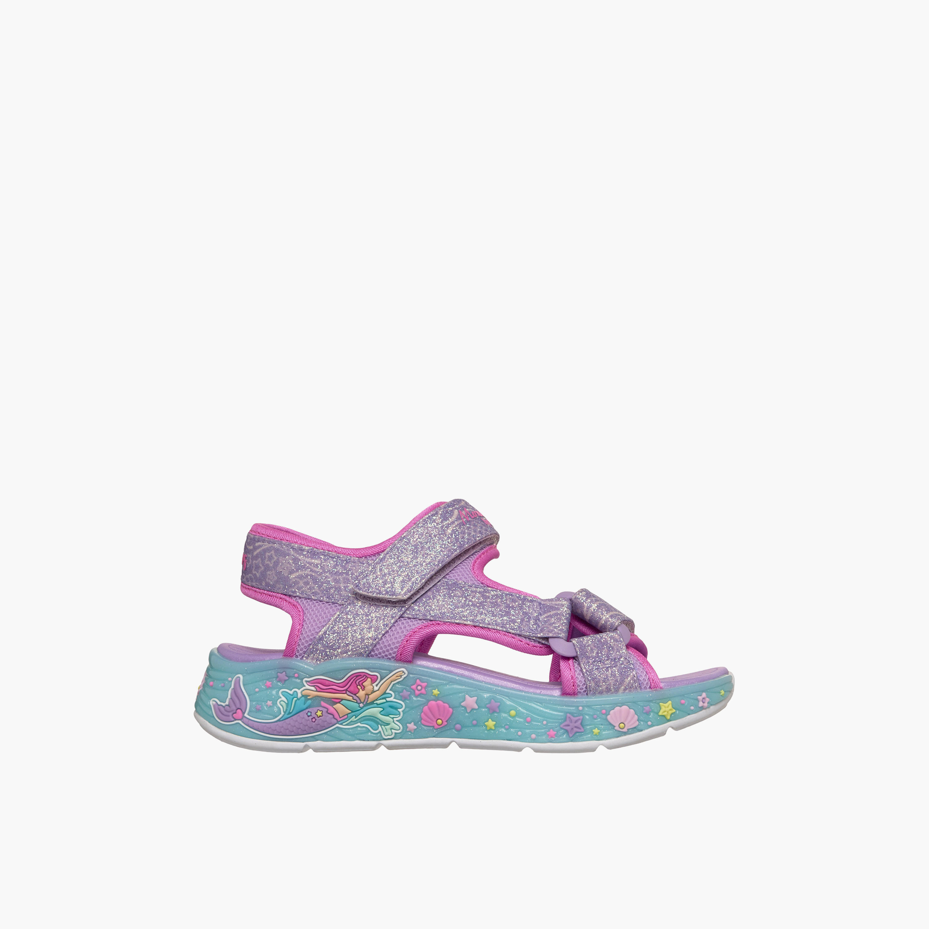 Skechers Girls MERMAID DREAMS Hook & Loop Flat Sandals-sports-girls-shoes-image-3