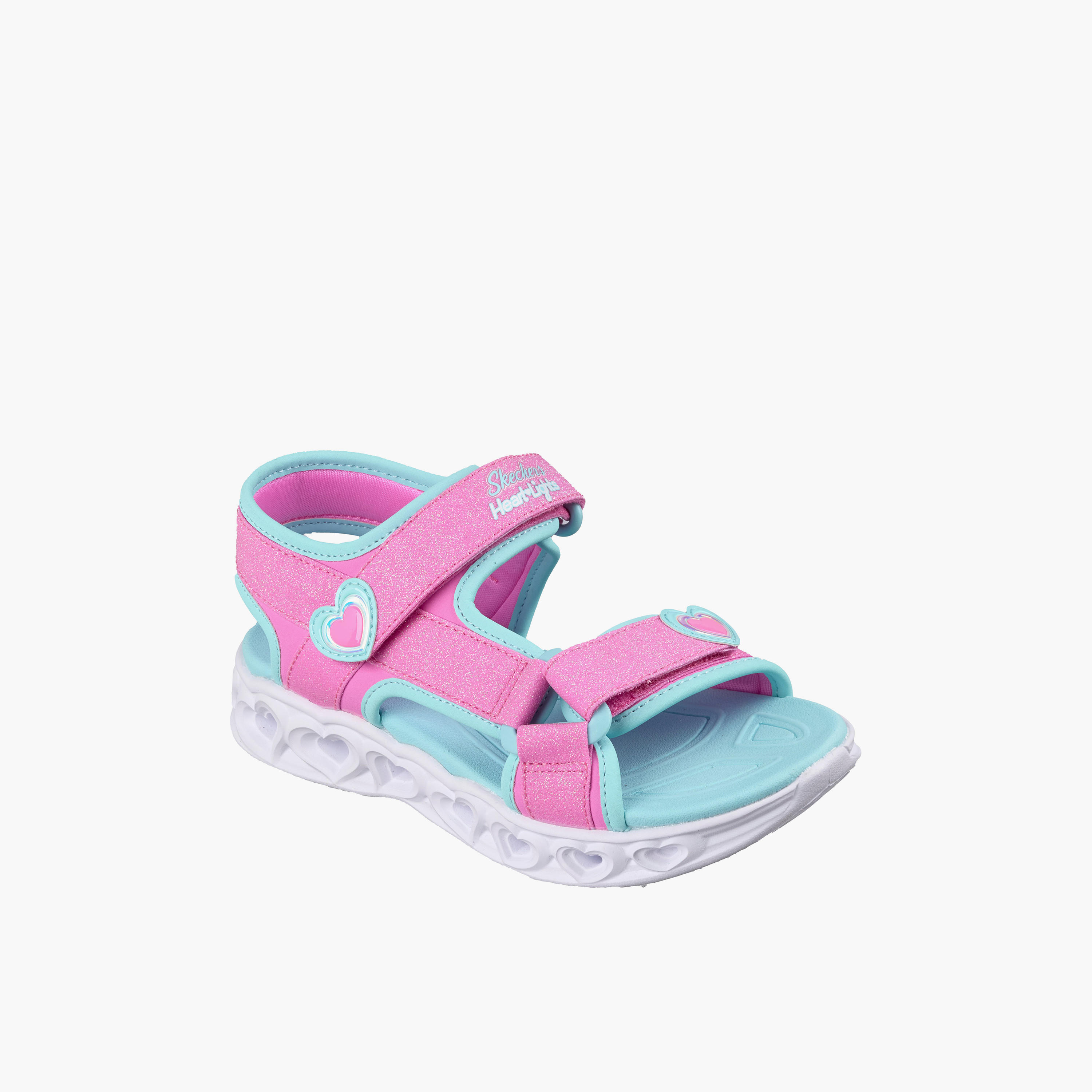 Skechers Girls HEART LIGHTS Hook & Loop Light-Up Sandals-sports-girls-shoes-image-1