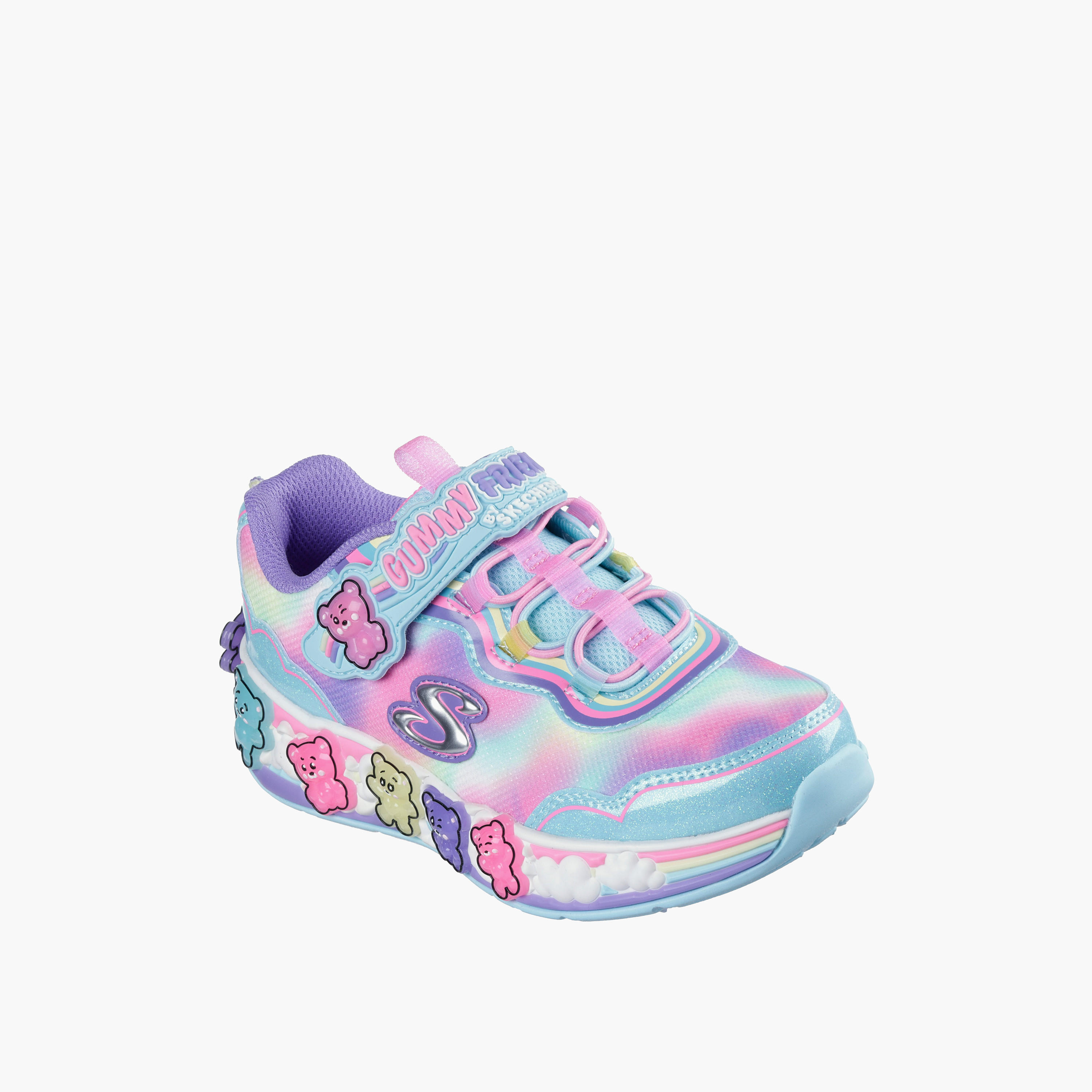 Skechers Girls Gummy Friends Light-Up Hook & Loop Walking Shoes-girls-shoes-sports-image-1