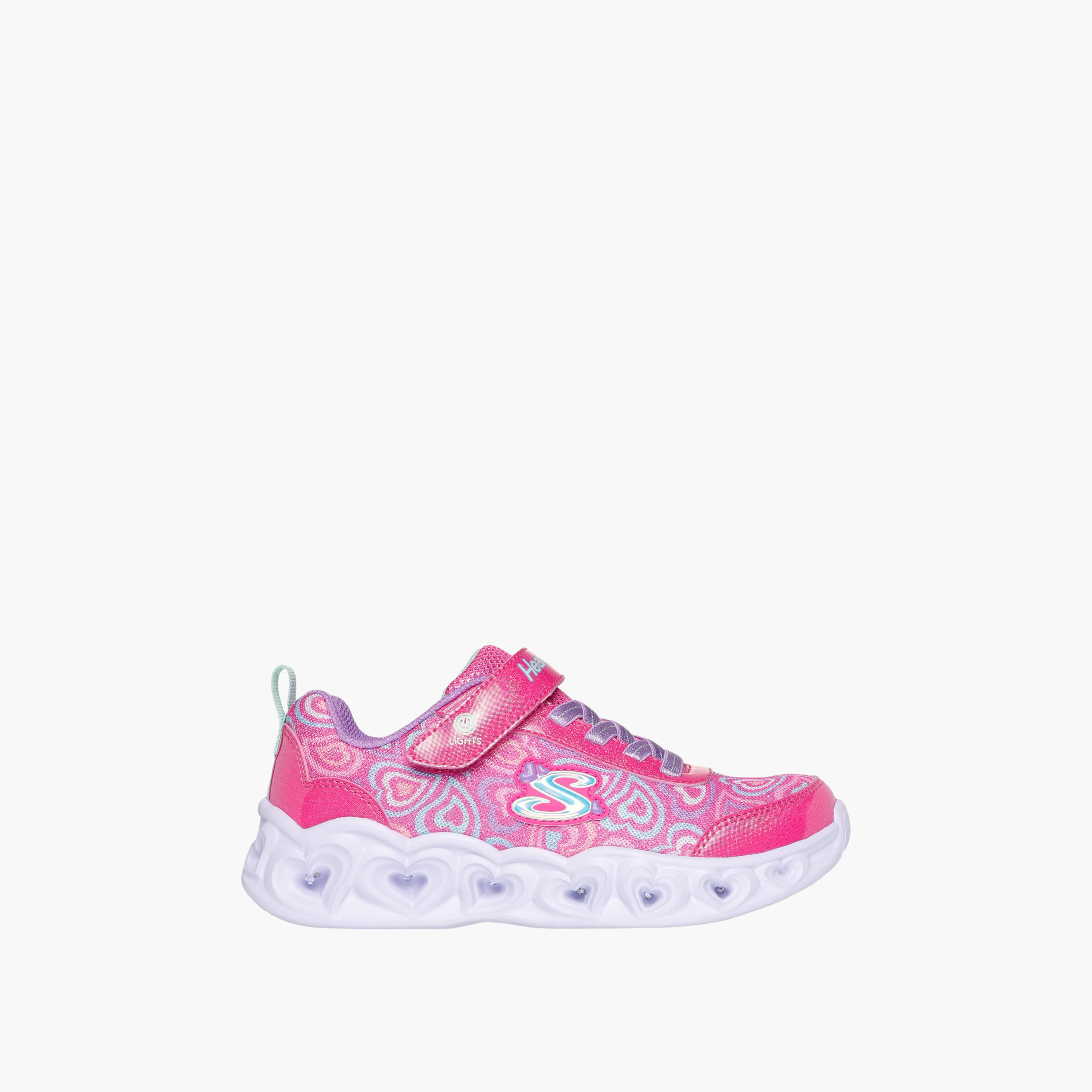 حذاء سنيكرز هارت لايتس بشريط إغلاق لاصق للبنات من سكتشرز - 303257L-HPMT-girls-shoes-sneakers-image-2