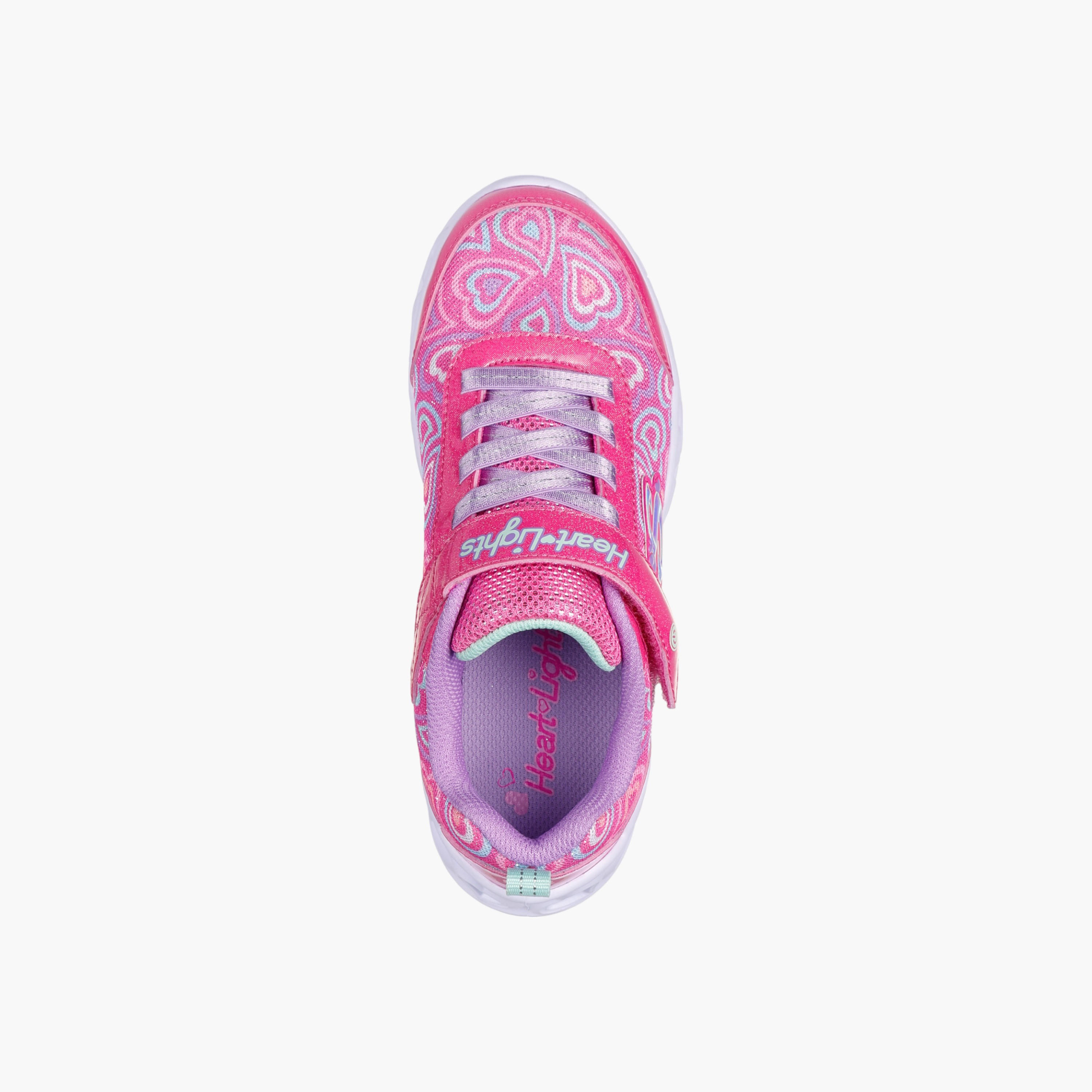 حذاء سنيكرز هارت لايتس بشريط إغلاق لاصق للبنات من سكتشرز - 303257L-HPMT-girls-shoes-sneakers-image-4