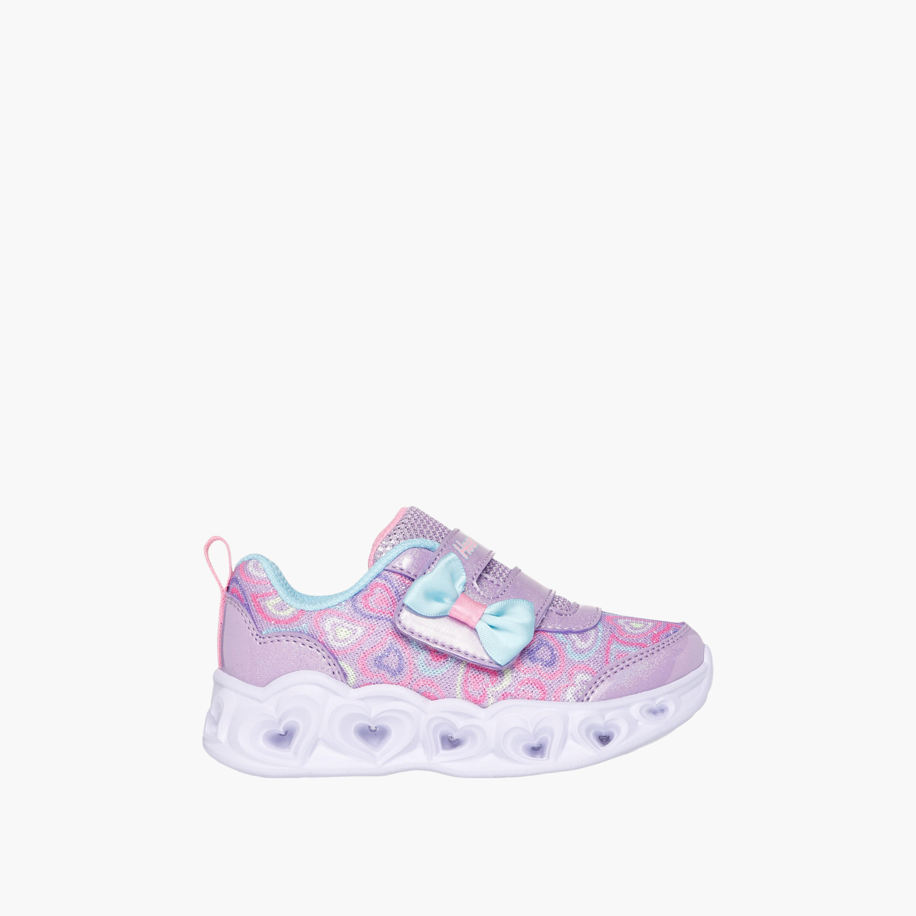 Skechers Girls Heart Lights Hook & Loop Ankle Shoes-baby-girls-shoes-closedshoes-image-2