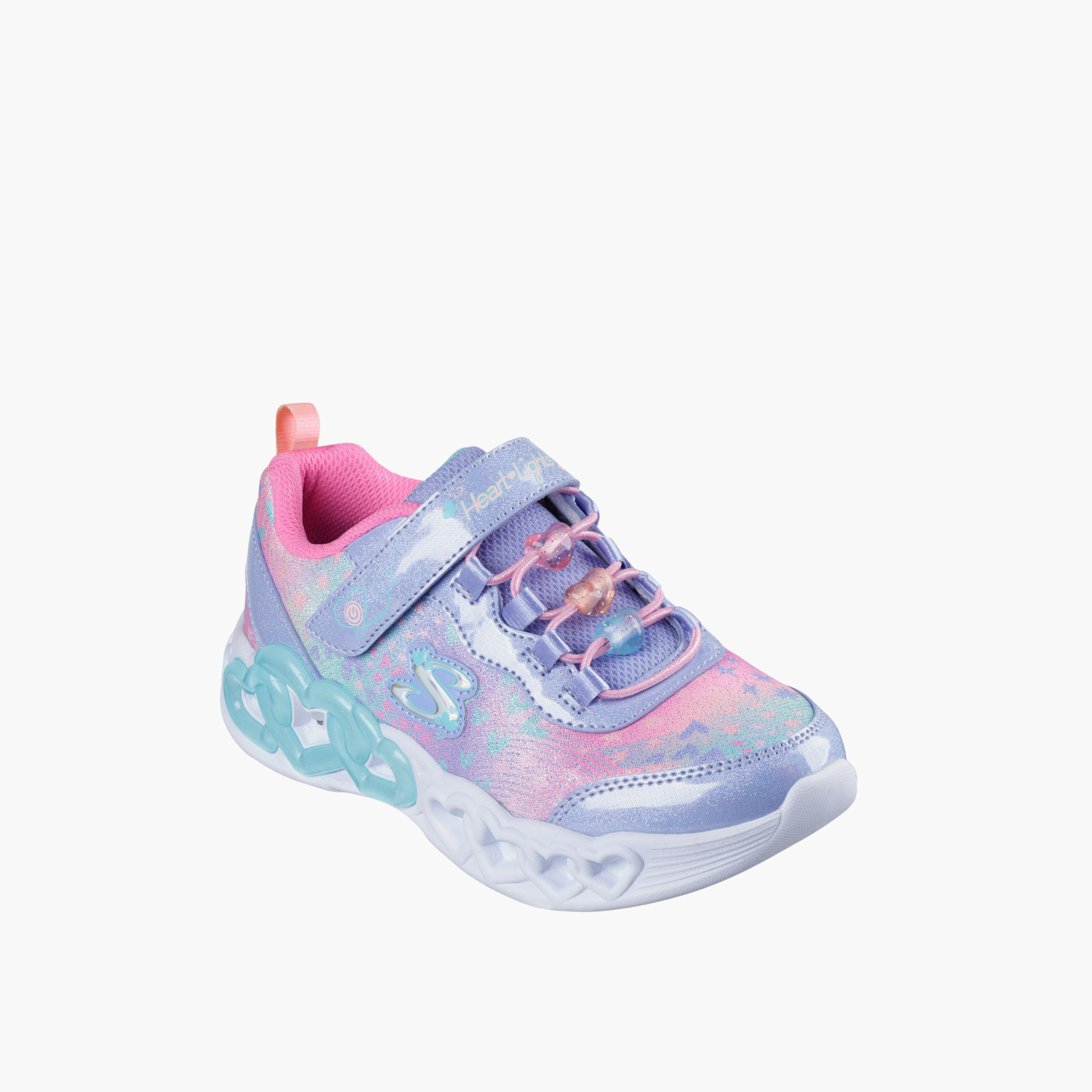 حذاء مشي إنفينيت هارت لايتس بشريط لاصق للبنات من سكتشرز-girls-shoes-sports-image-1