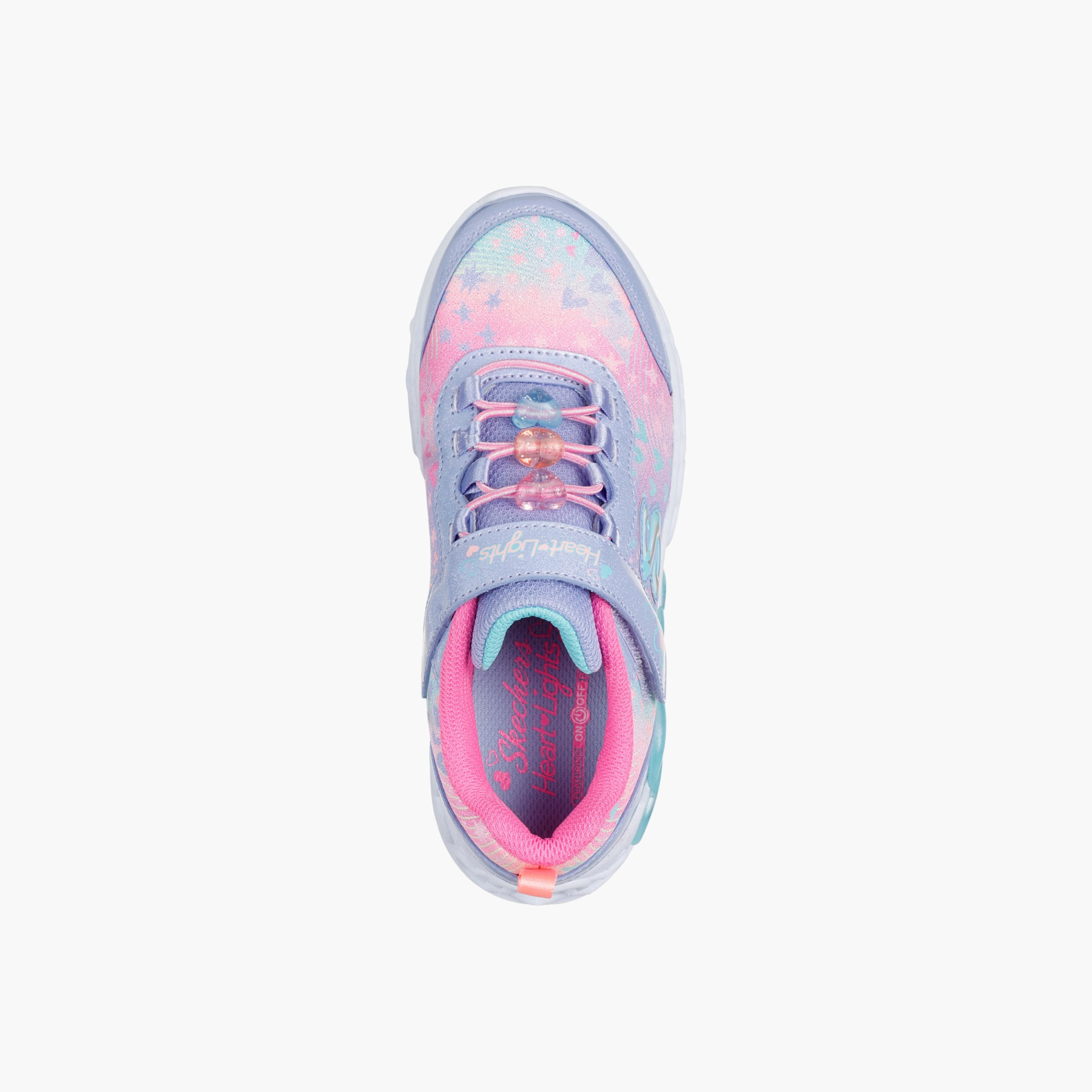 حذاء مشي إنفينيت هارت لايتس بشريط لاصق للبنات من سكتشرز-girls-shoes-sports-image-2