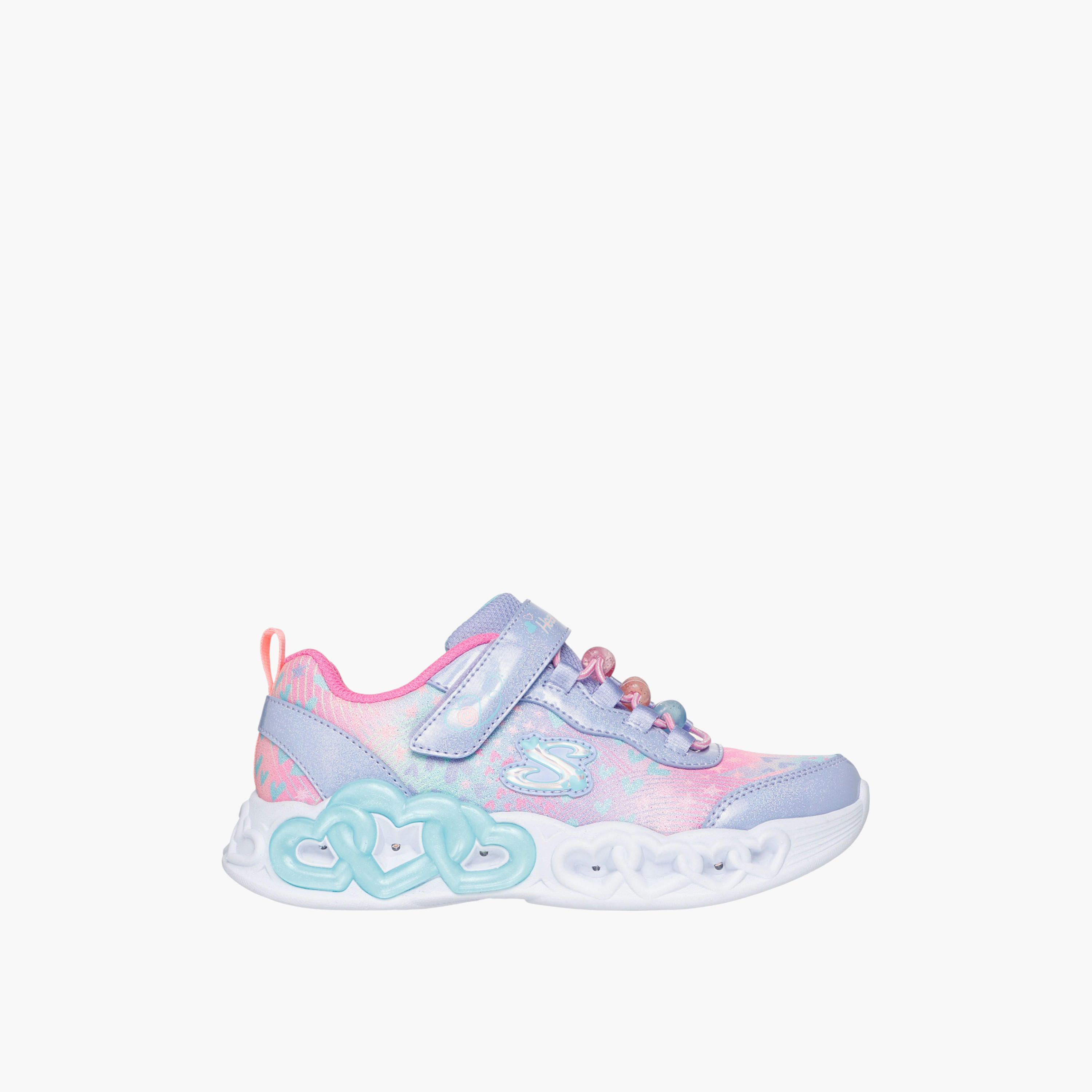 حذاء مشي إنفينيت هارت لايتس بشريط لاصق للبنات من سكتشرز-girls-shoes-sports-image-3