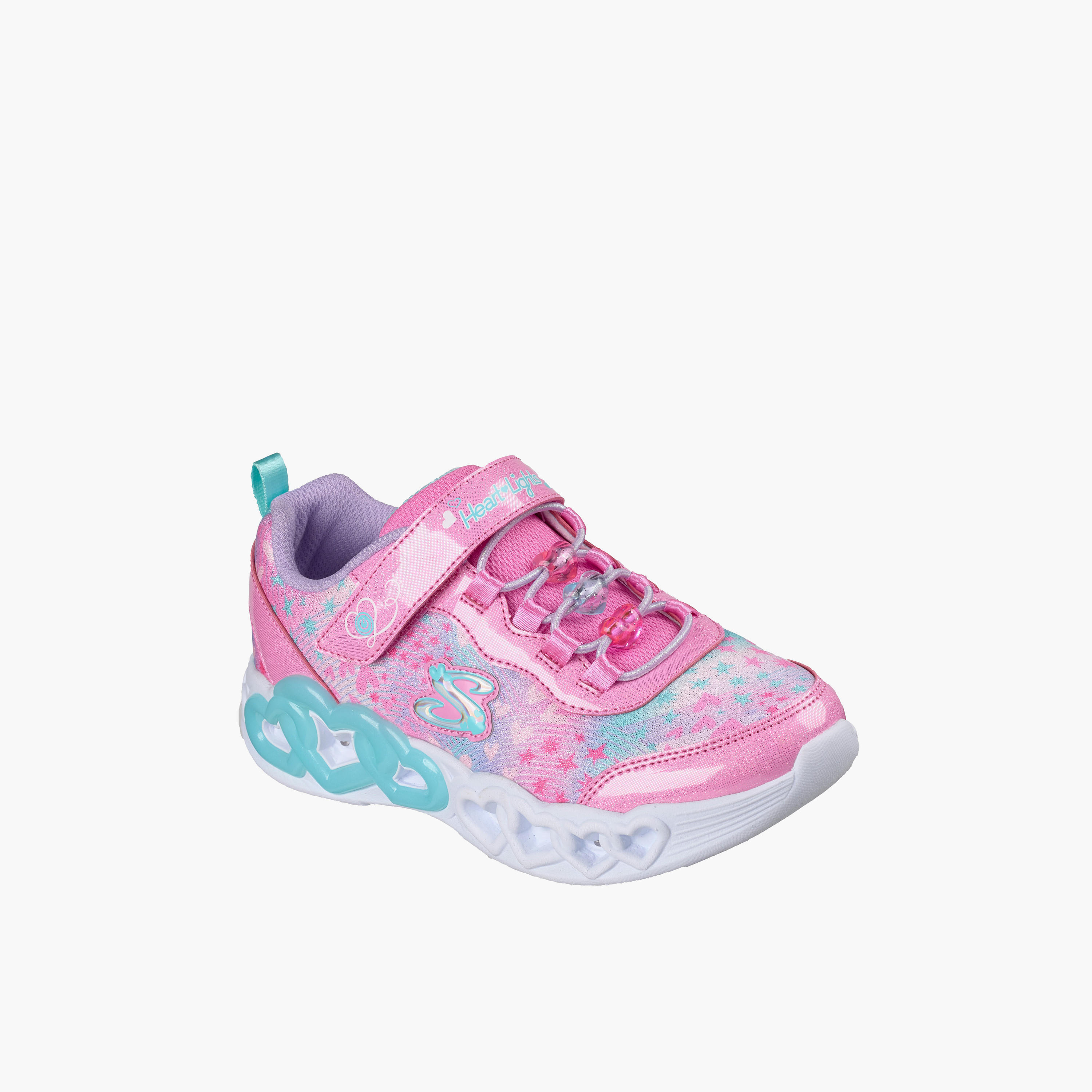 حذاء سنيكرز بشريط إغلاق لاصق إنفينيت هارت لايتس للبنات من سكيتشرز-girls-shoes-sneakers-image-1