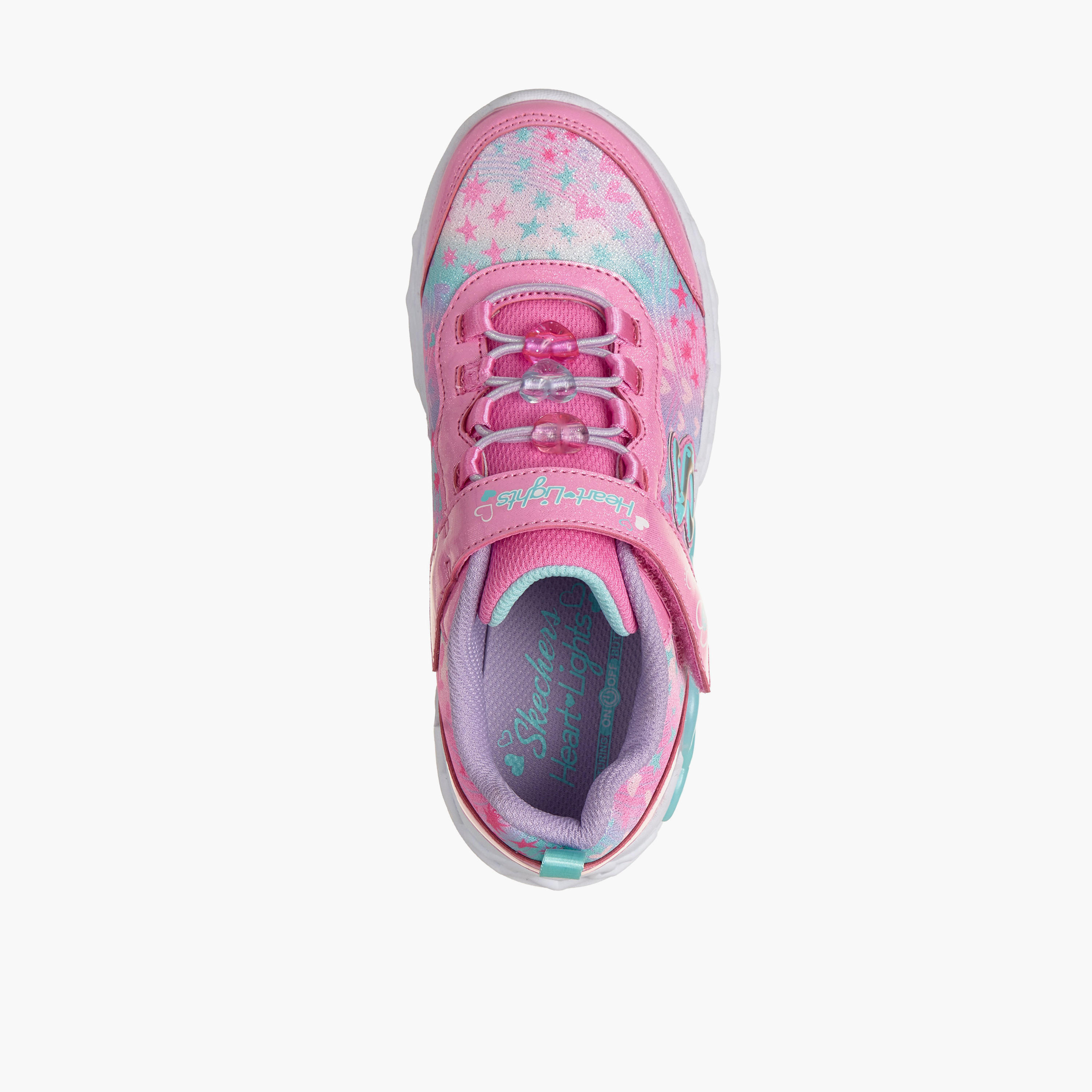 حذاء سنيكرز بشريط إغلاق لاصق إنفينيت هارت لايتس للبنات من سكيتشرز-girls-shoes-sneakers-image-2