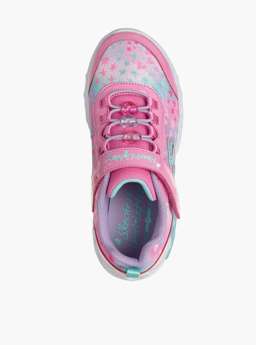 حذاء سنيكرز بشريط إغلاق لاصق إنفينيت هارت لايتس للبنات من سكيتشرز-girls-shoes-sneakers-image-2