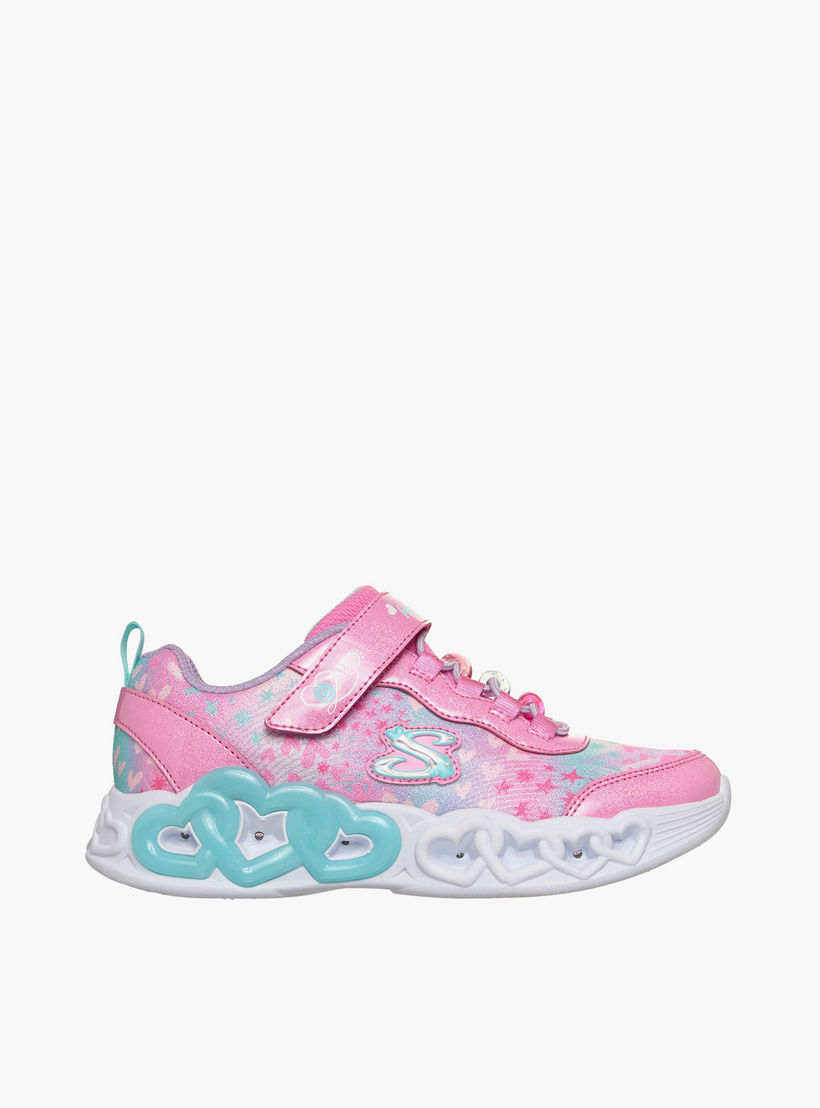 حذاء سنيكرز بشريط إغلاق لاصق إنفينيت هارت لايتس للبنات من سكيتشرز-girls-shoes-sneakers-image-3
