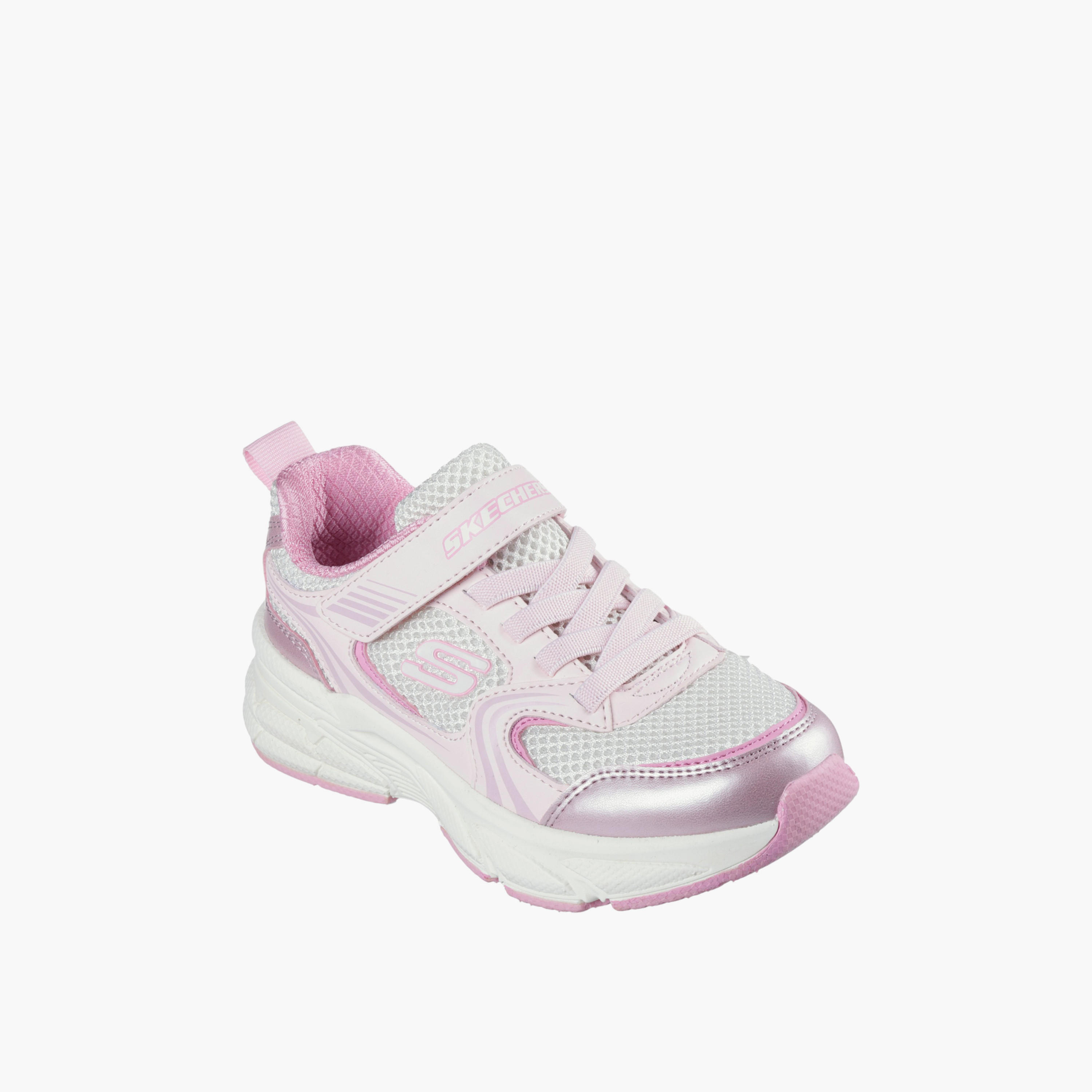 Skechers Girls Retro Graph Hook & Loop Walking Shoes-girls-shoes-sports-image-1