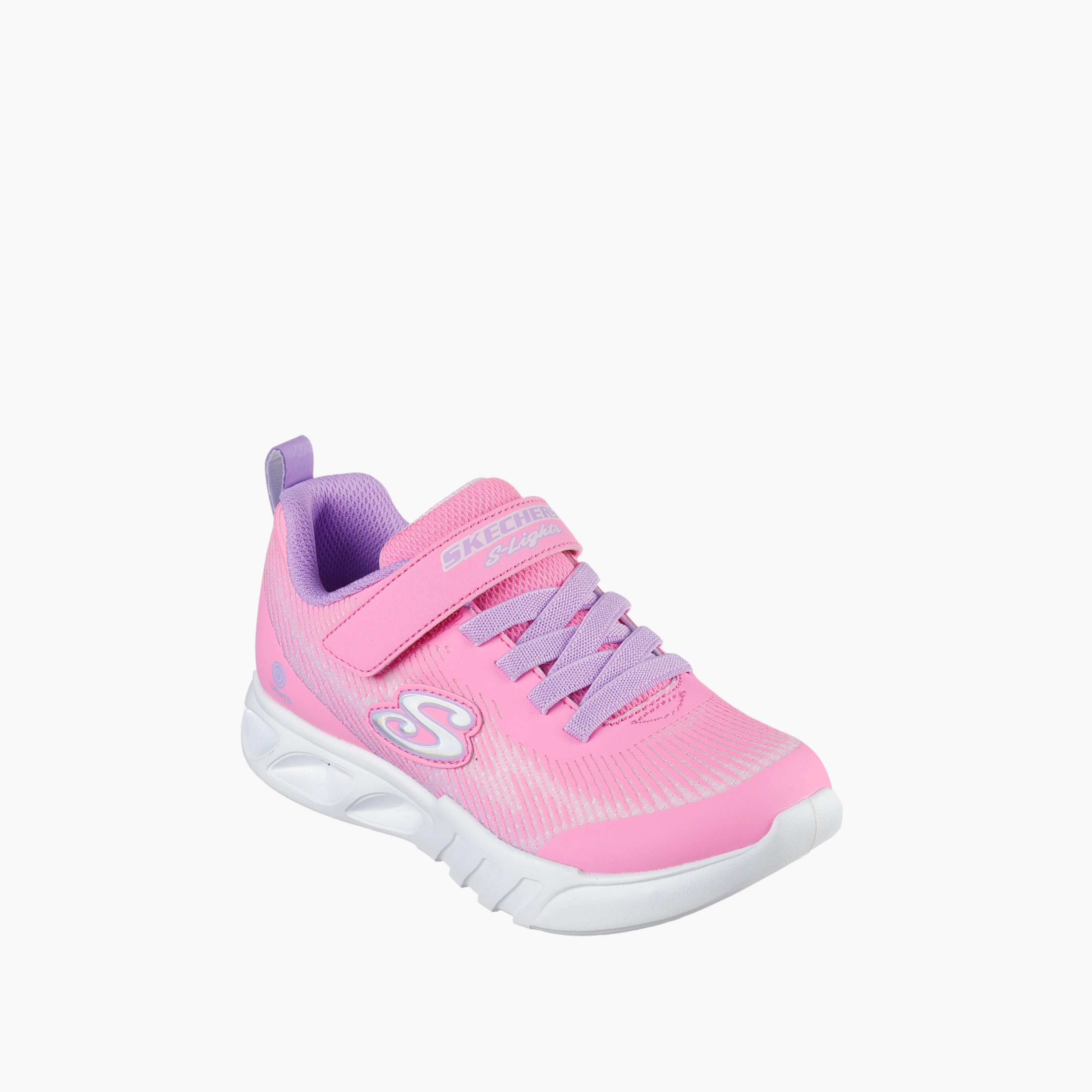 Skechers Girls' FLICKER FLASH Sneakers with Hook and Loop Closure - 303704L-PKMT-girls-shoes-sports-image-1