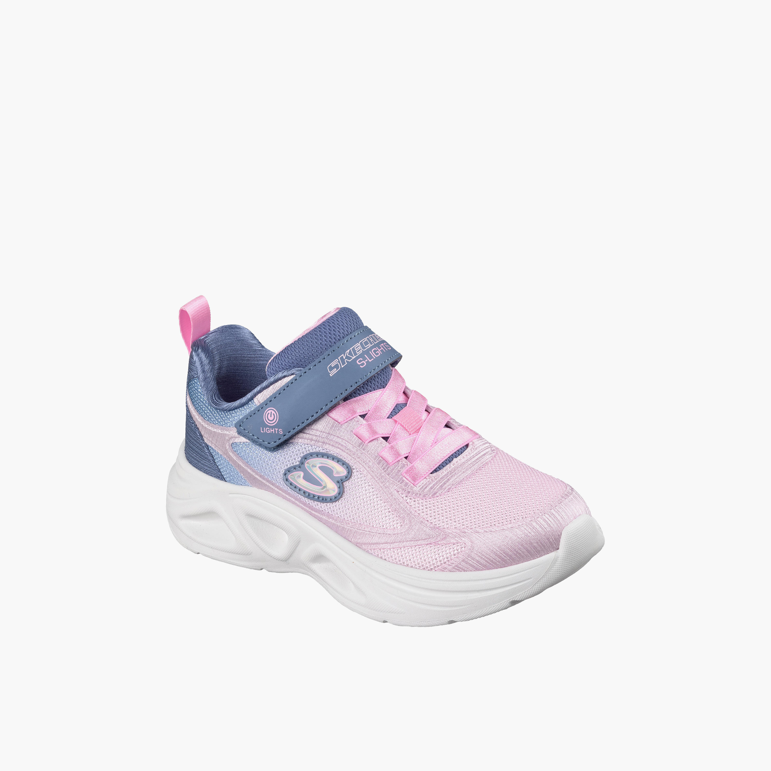 Skechers Girls SOLA GLOW 2.0 Hook & Loop Sneakers - 303729L-GYPK-CP-girls-shoes-sports-image-1