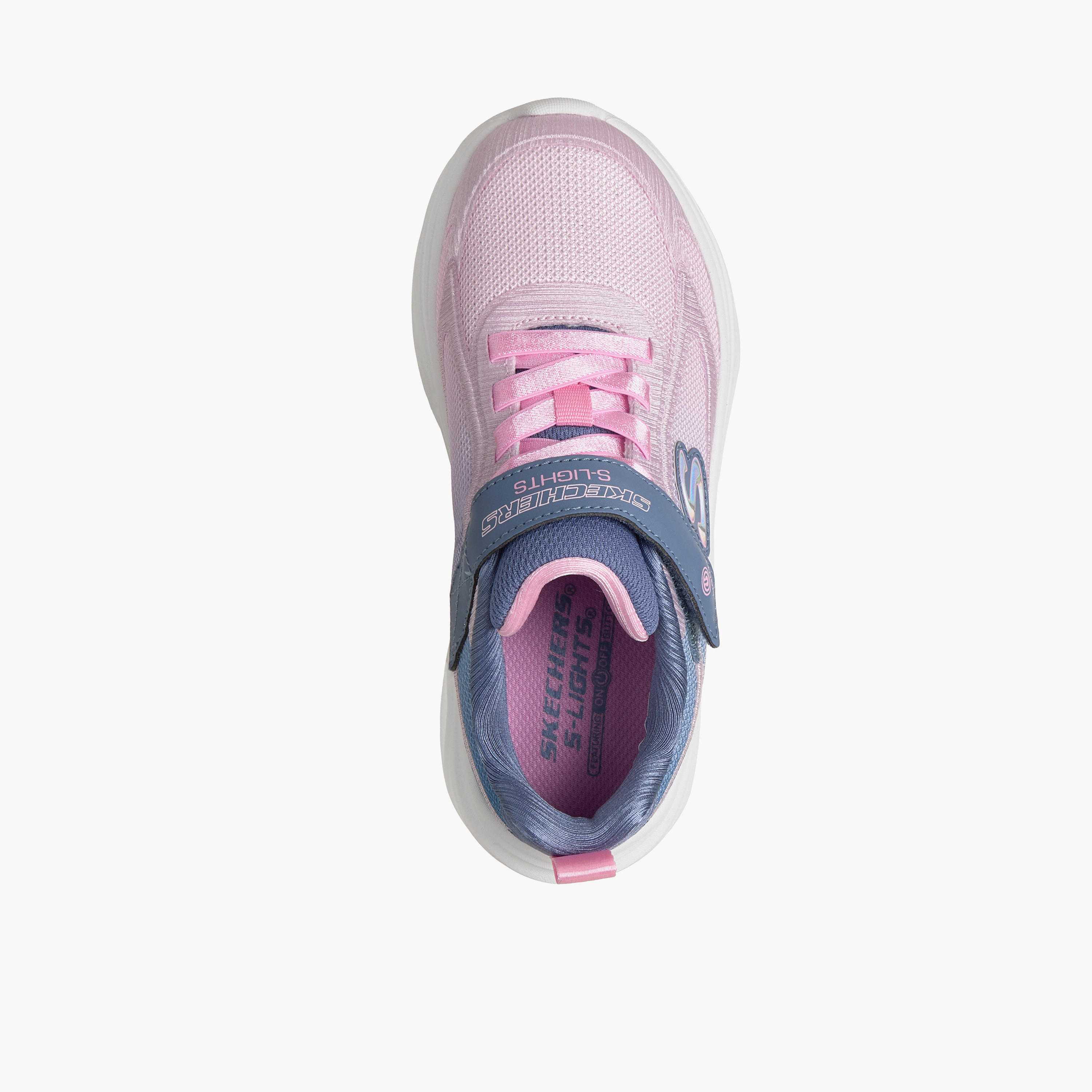 Skechers Girls SOLA GLOW 2.0 Hook & Loop Sneakers - 303729L-GYPK-CP-girls-shoes-sports-image-3