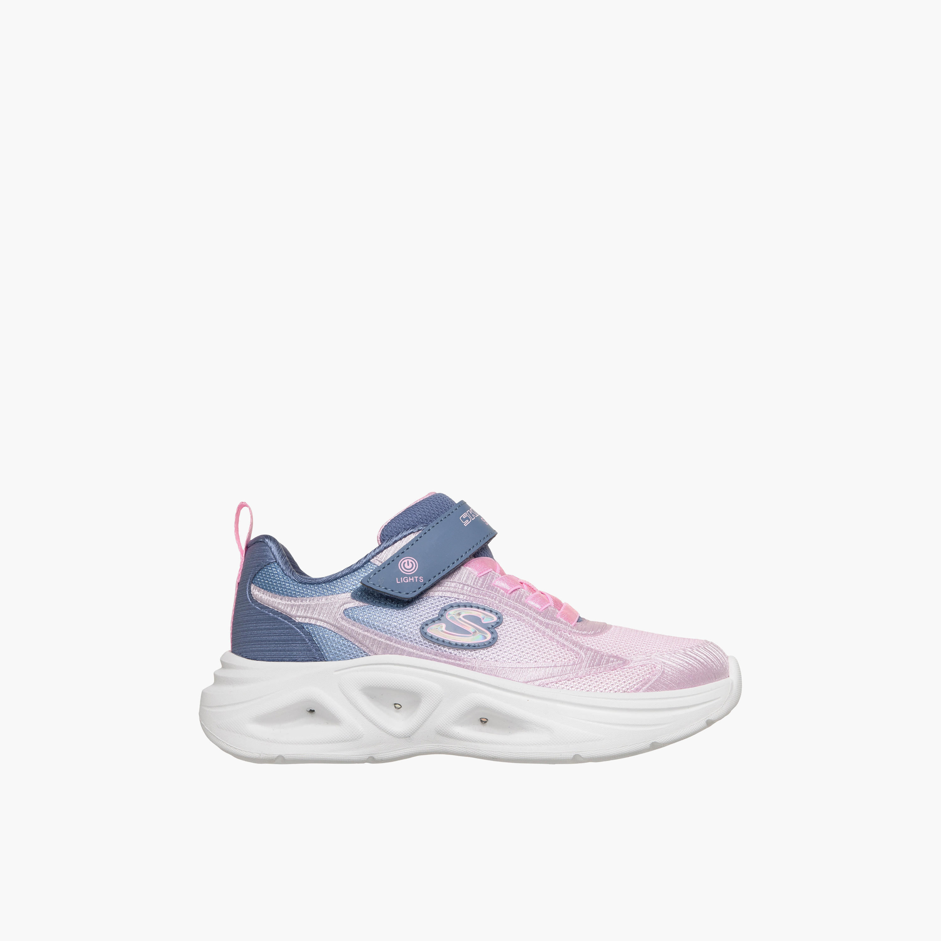 Skechers Girls SOLA GLOW 2.0 Hook & Loop Sneakers - 303729L-GYPK-CP-girls-shoes-sports-image-4