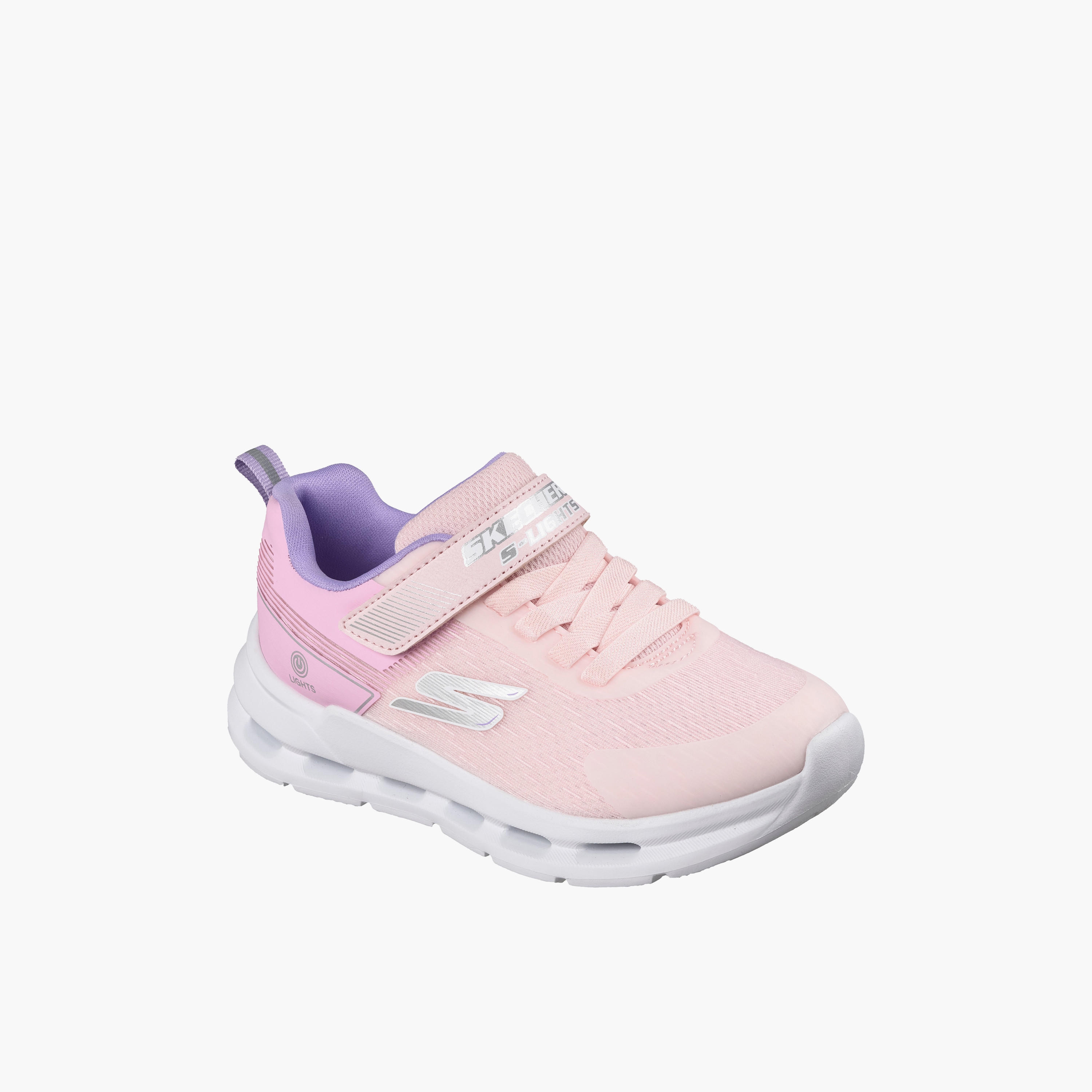 Skechers Girls GLIDE-STEP LIGHTS Hook & Loop Light-Up Ankle Sneakers-girls-shoes-sports-image-1