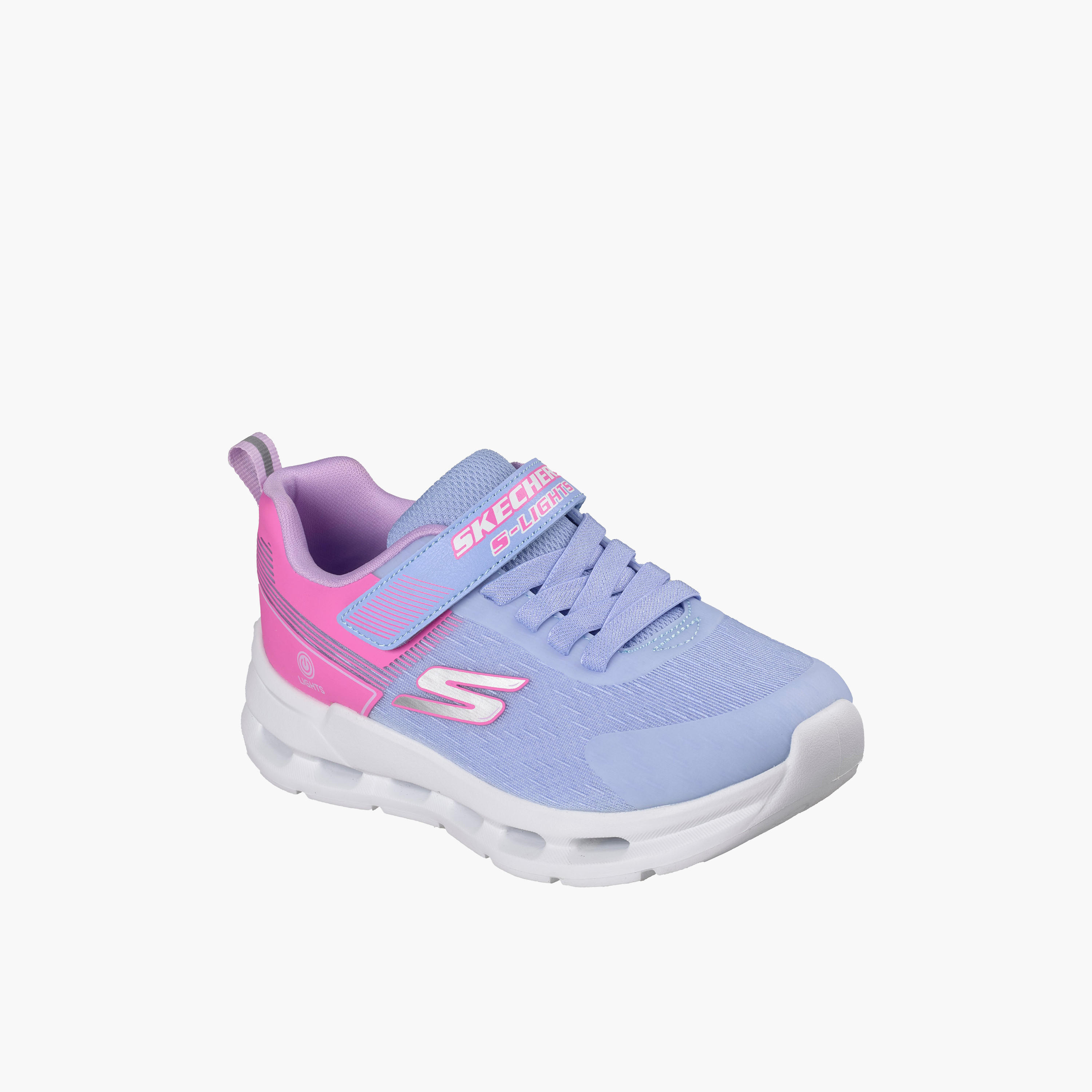 Skechers Girls GLIDE-STEP LIGHTS Hook & Loop Light-Up Ankle Sneakers-girls-shoes-sports-image-1