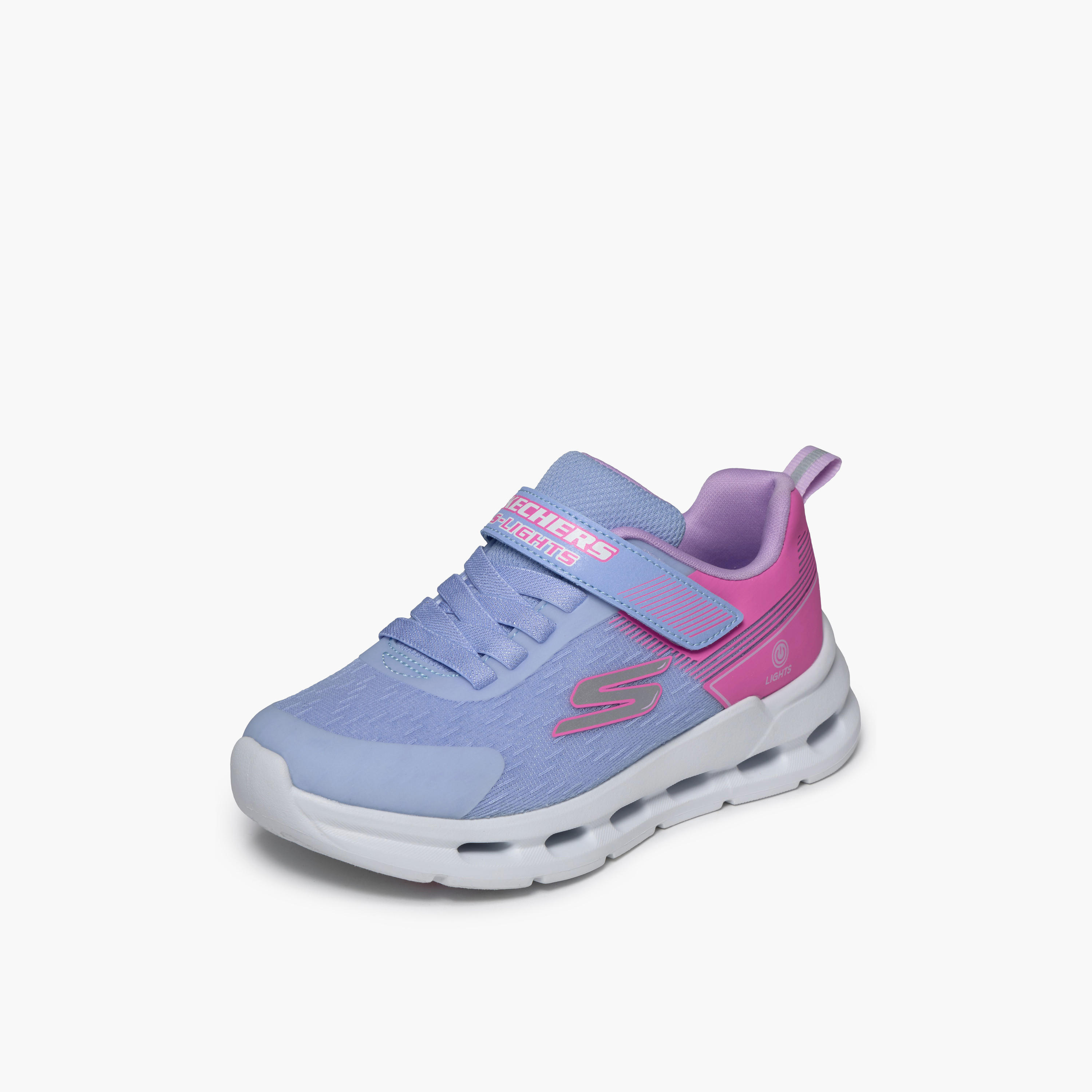 Skechers Girls GLIDE-STEP LIGHTS Hook & Loop Light-Up Ankle Sneakers-girls-shoes-sports-image-5