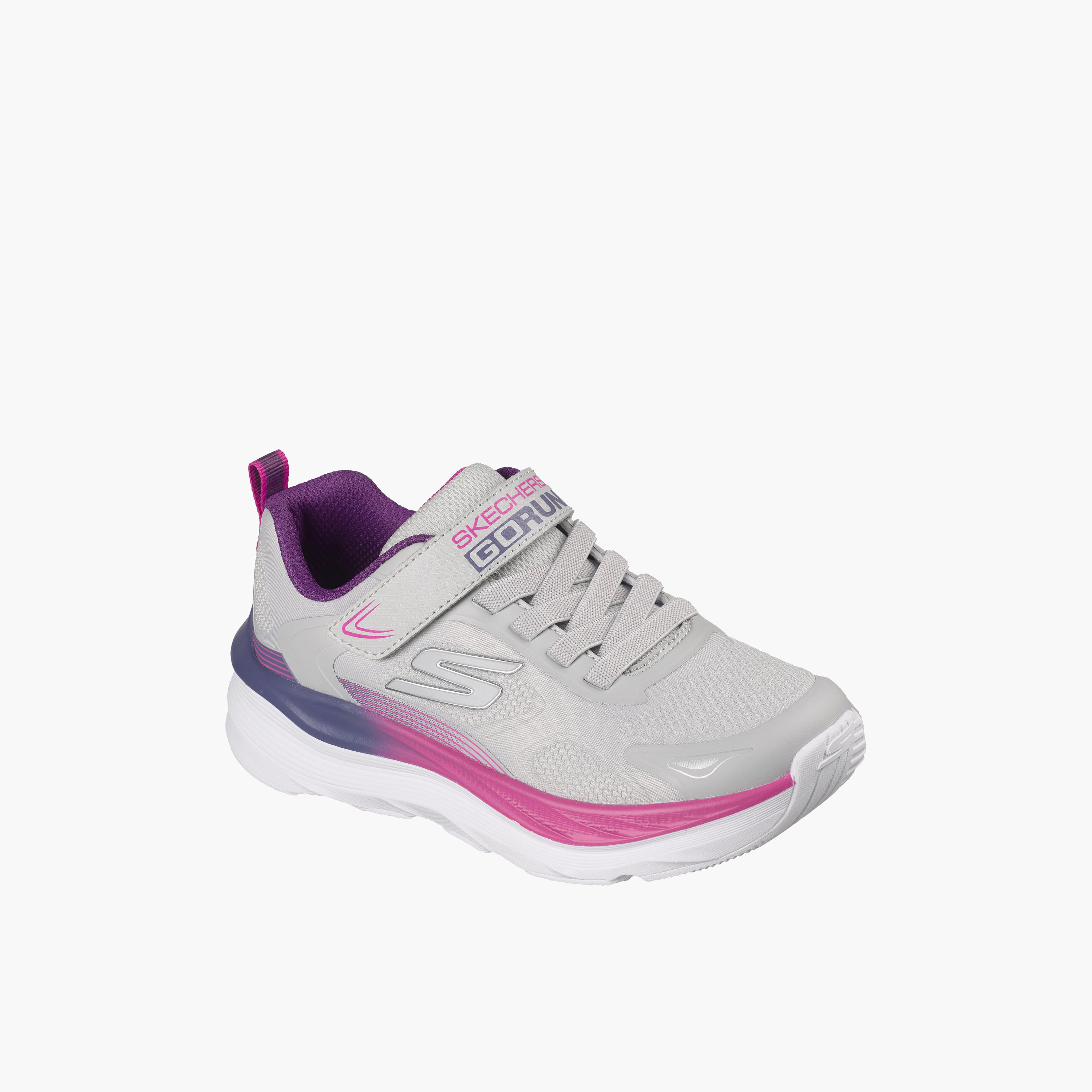 Skechers Girls MAX RUN Hook & Loop Running Shoes - 303989L-GRY-CP-girls-shoes-sports-image-1
