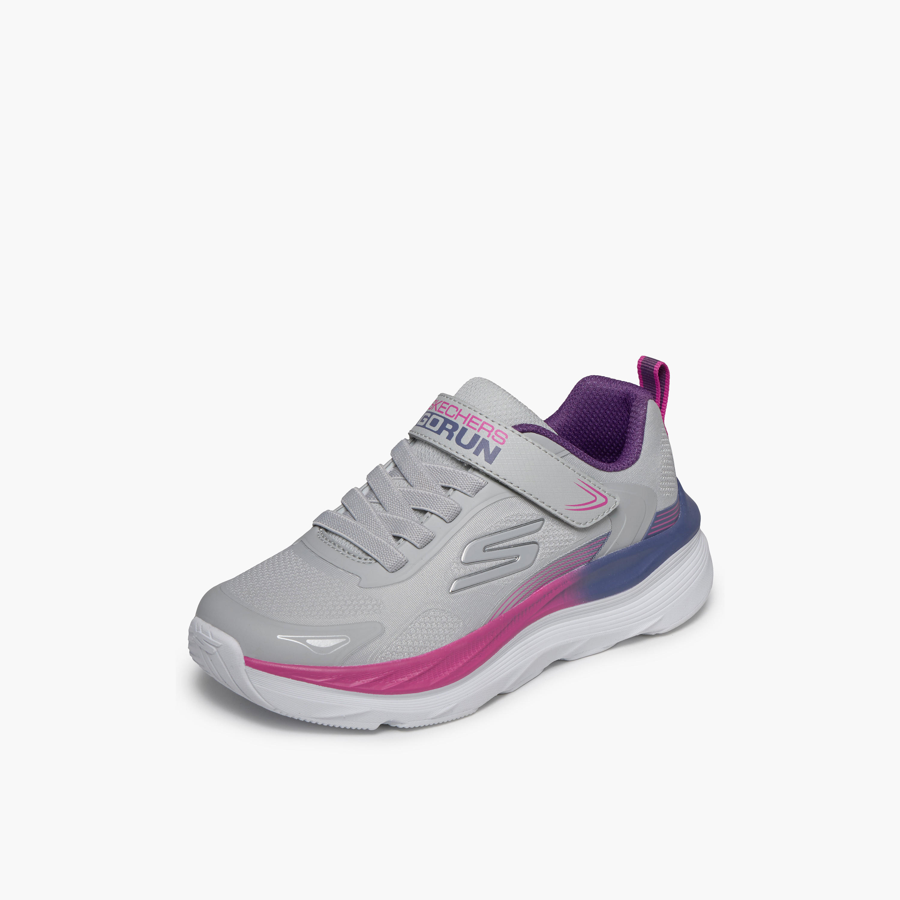Skechers Girls MAX RUN Hook & Loop Running Shoes - 303989L-GRY-CP-girls-shoes-sports-image-4
