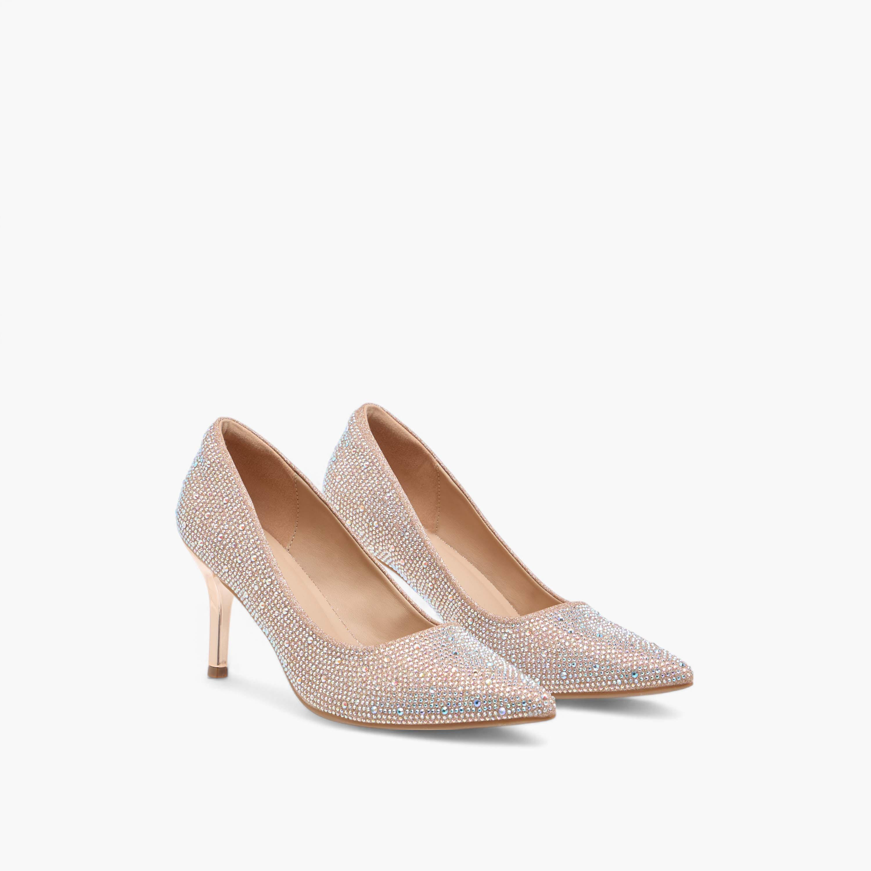 حذاء كلاسيكي مزين سهل الارتداء وبمقدمة مدببة وكعب ستيليتو من فلورا بيلا-women-shoes-heels-image-1