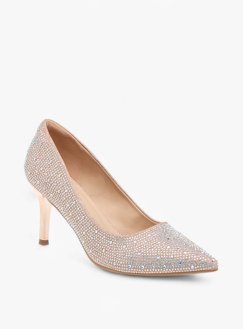 حذاء كلاسيكي مزين سهل الارتداء وبمقدمة مدببة وكعب ستيليتو من فلورا بيلا-women-shoes-heels-image-2