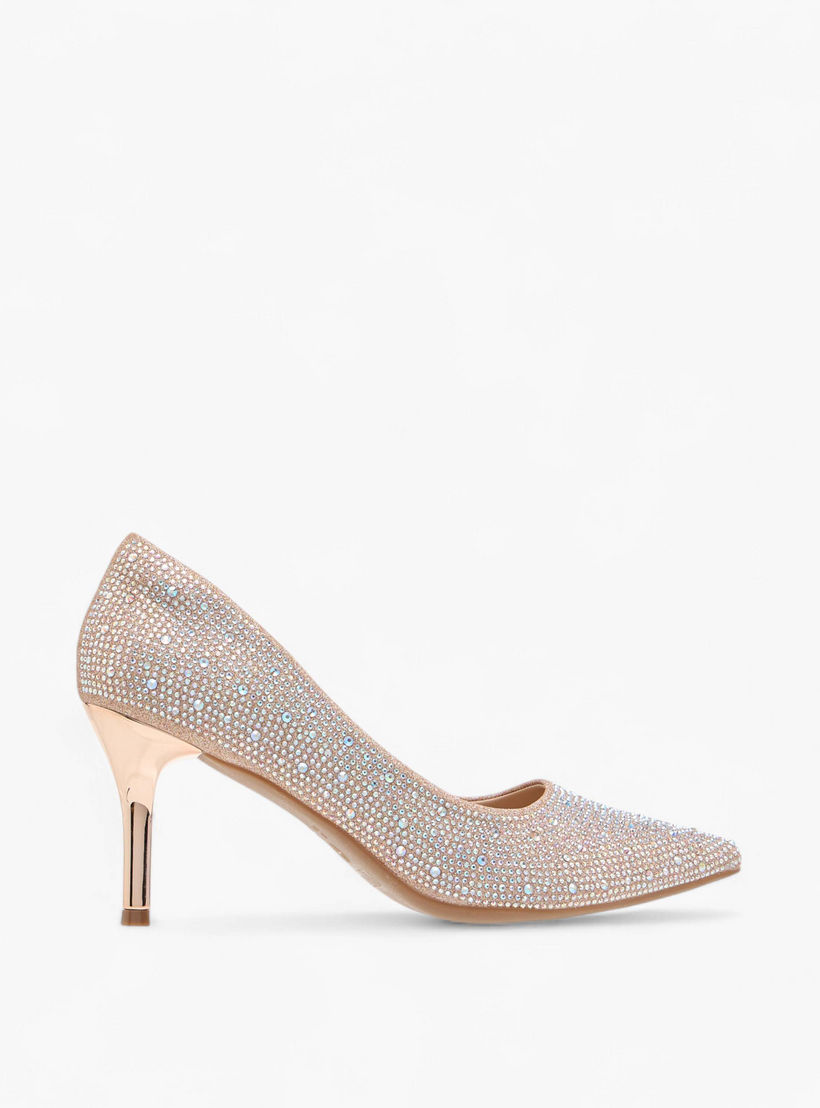 حذاء كلاسيكي مزين سهل الارتداء وبمقدمة مدببة وكعب ستيليتو من فلورا بيلا-women-shoes-heels-image-3