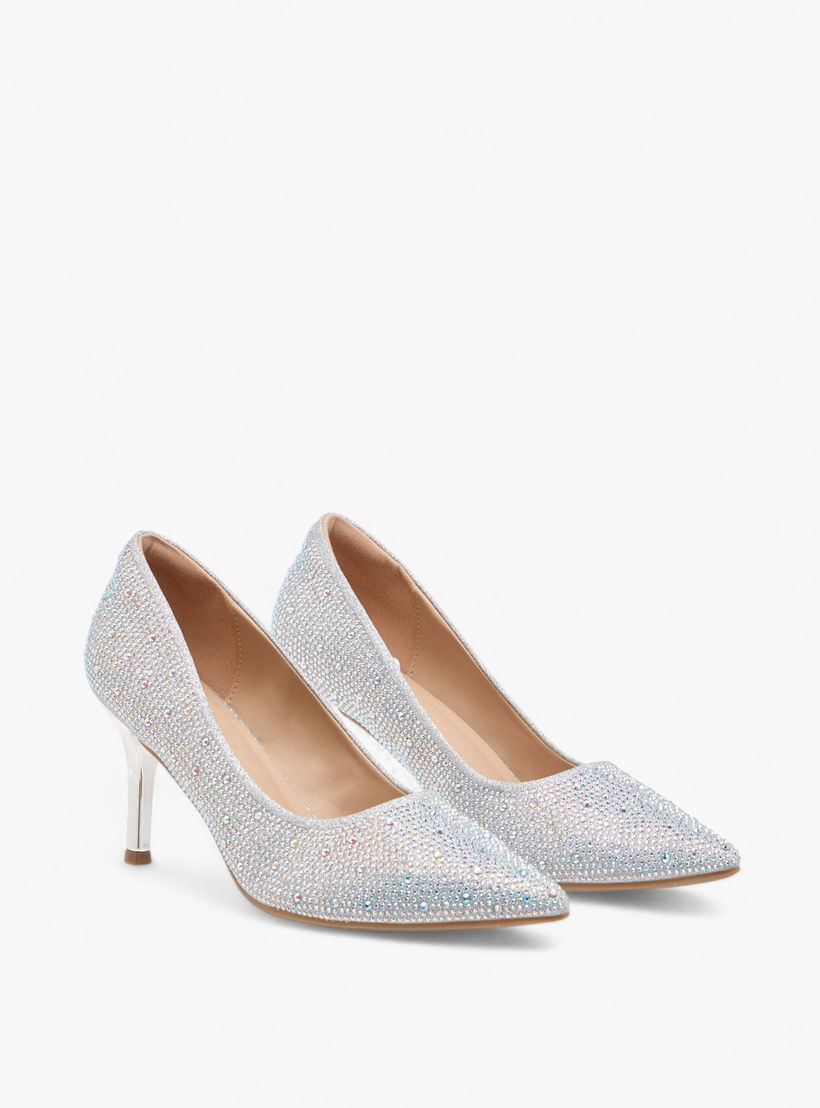 Flora Bella Textured Slip-On Pointed Toe Pumps with Stiletto Heels-women-shoes-heels-image-1